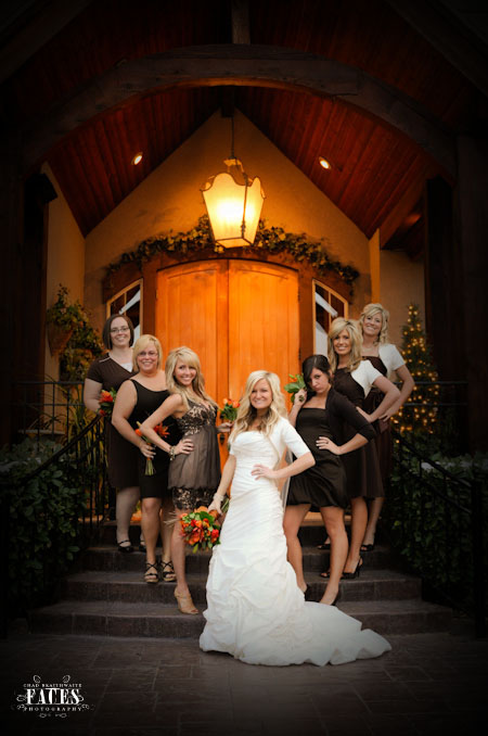 Bride with bridesmaids