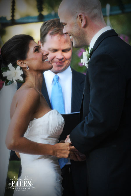 Bride and groom at altar