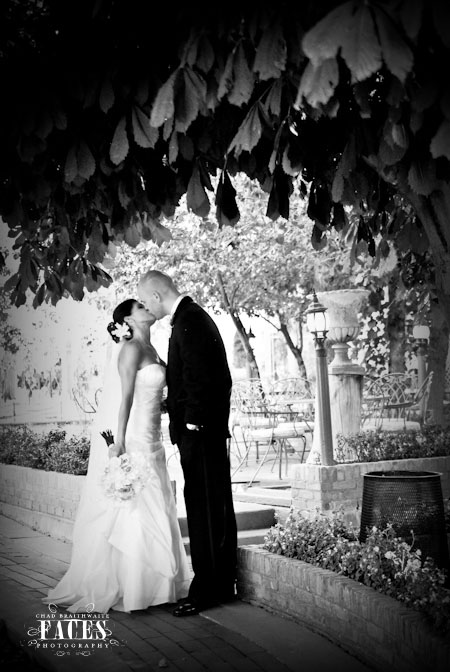 Bride and Groom kissing