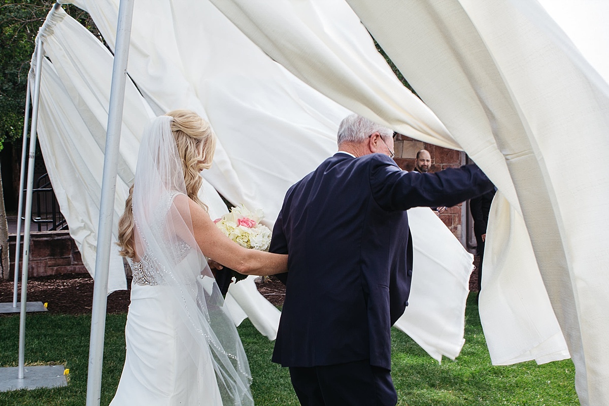 Jeremy Ranch Wedding Dad walks bride down the aisle