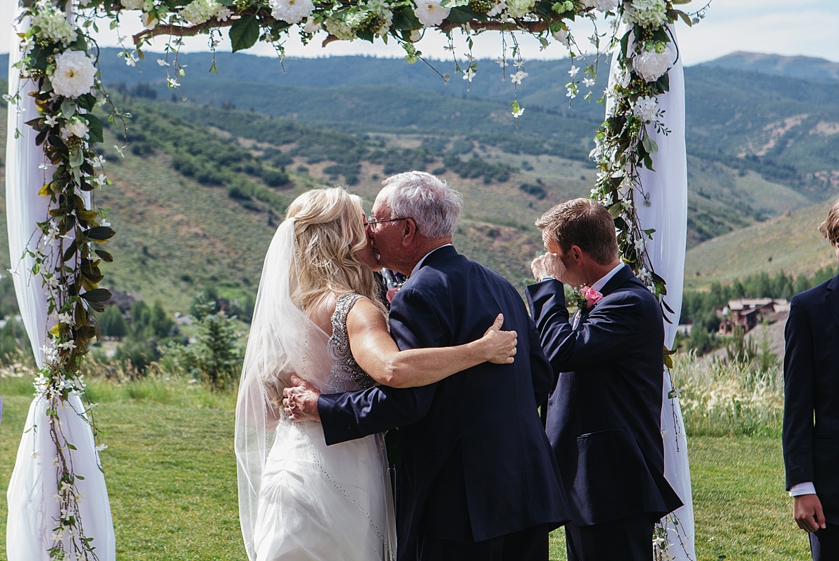 Jeremy Ranch Wedding Dad walks bride down the aisle