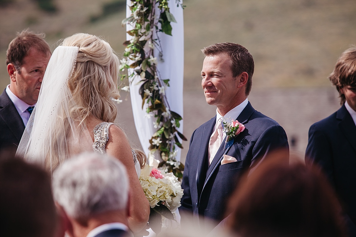 Jeremy Ranch Wedding Bride and groom at altar