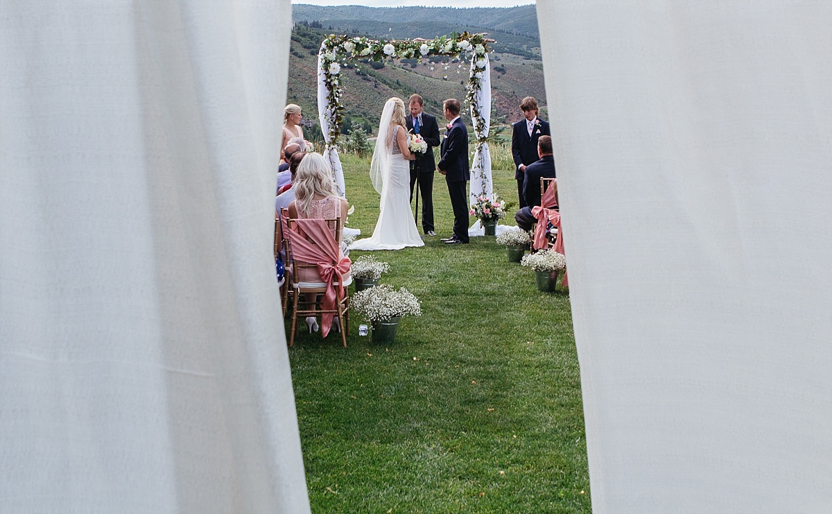 Jeremy Ranch Wedding Bride and groom at altar