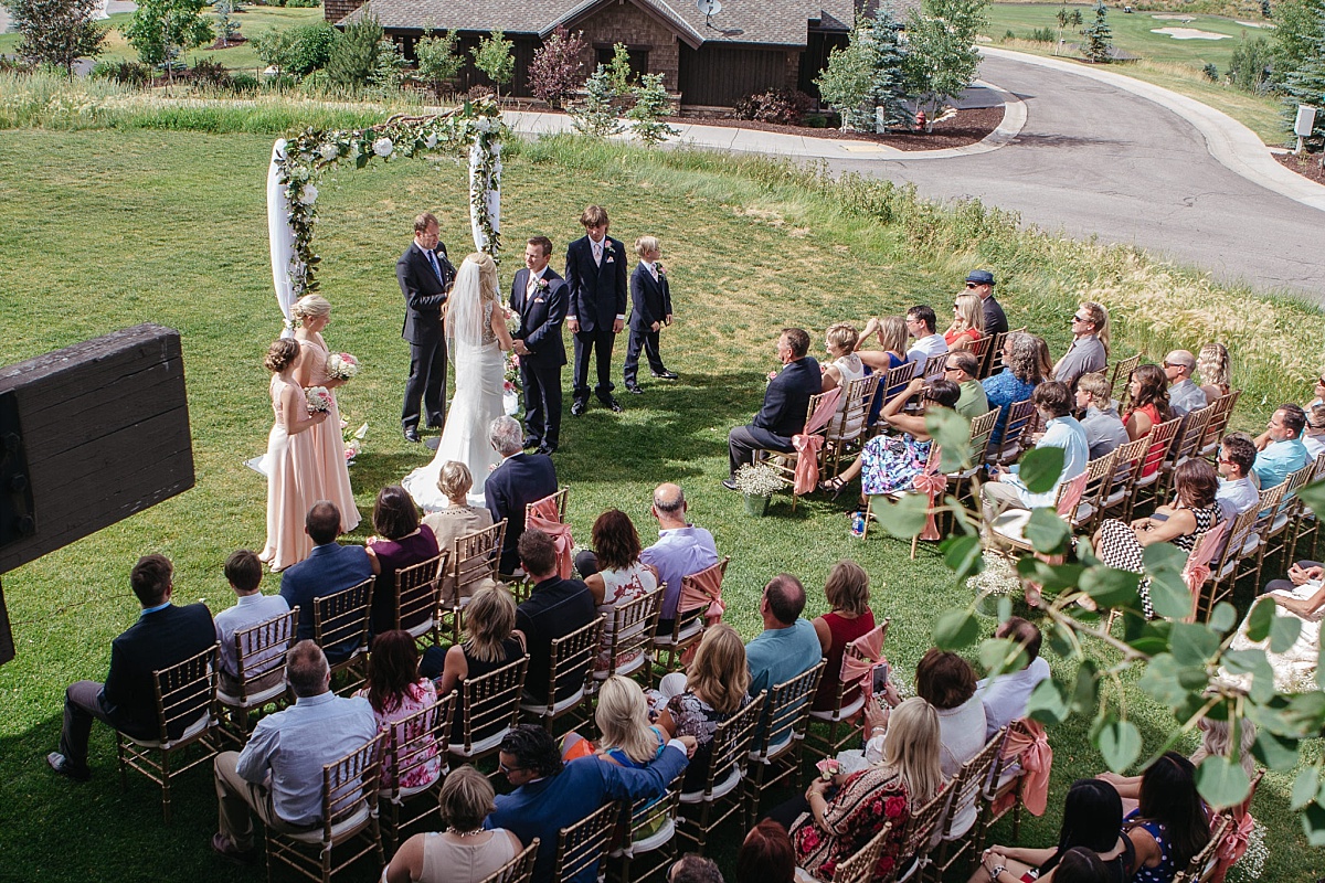 Jeremy Ranch Wedding Bride and groom at altar