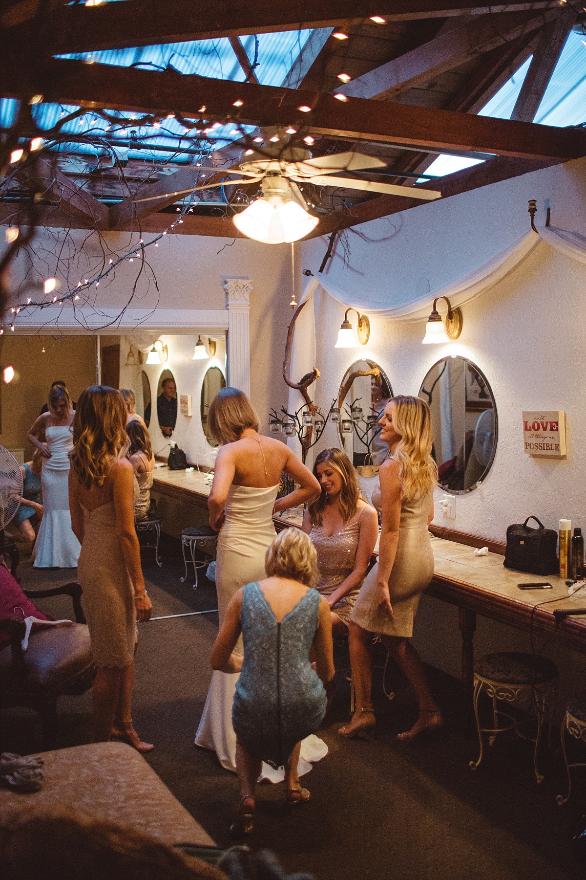 Bride getting ready at Kiana lodge