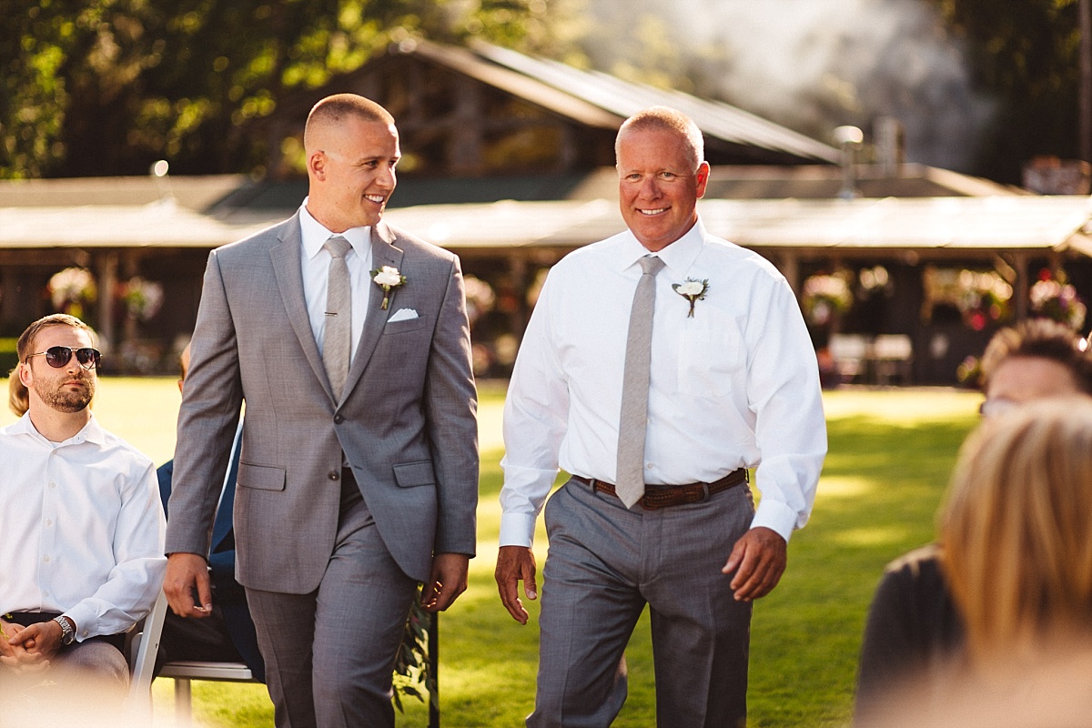 Walking down the aisle at Kiana Lodge