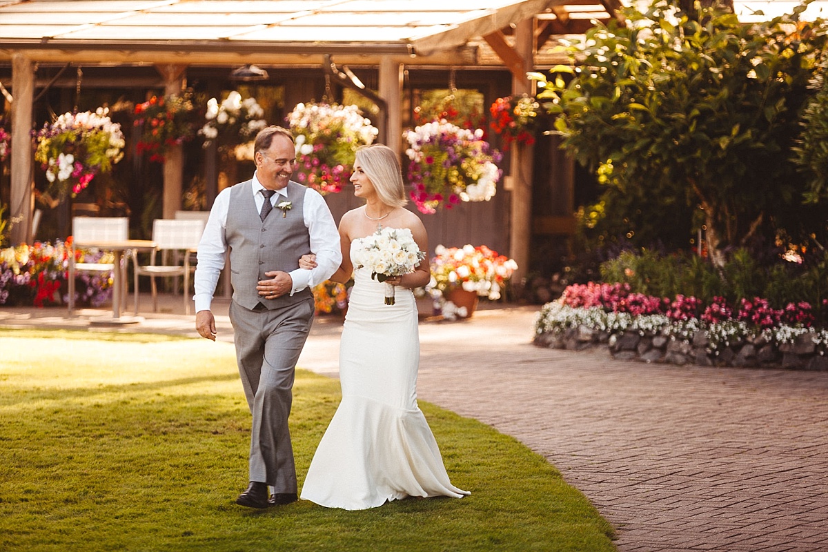 Walking down the aisle at Kiana Lodge