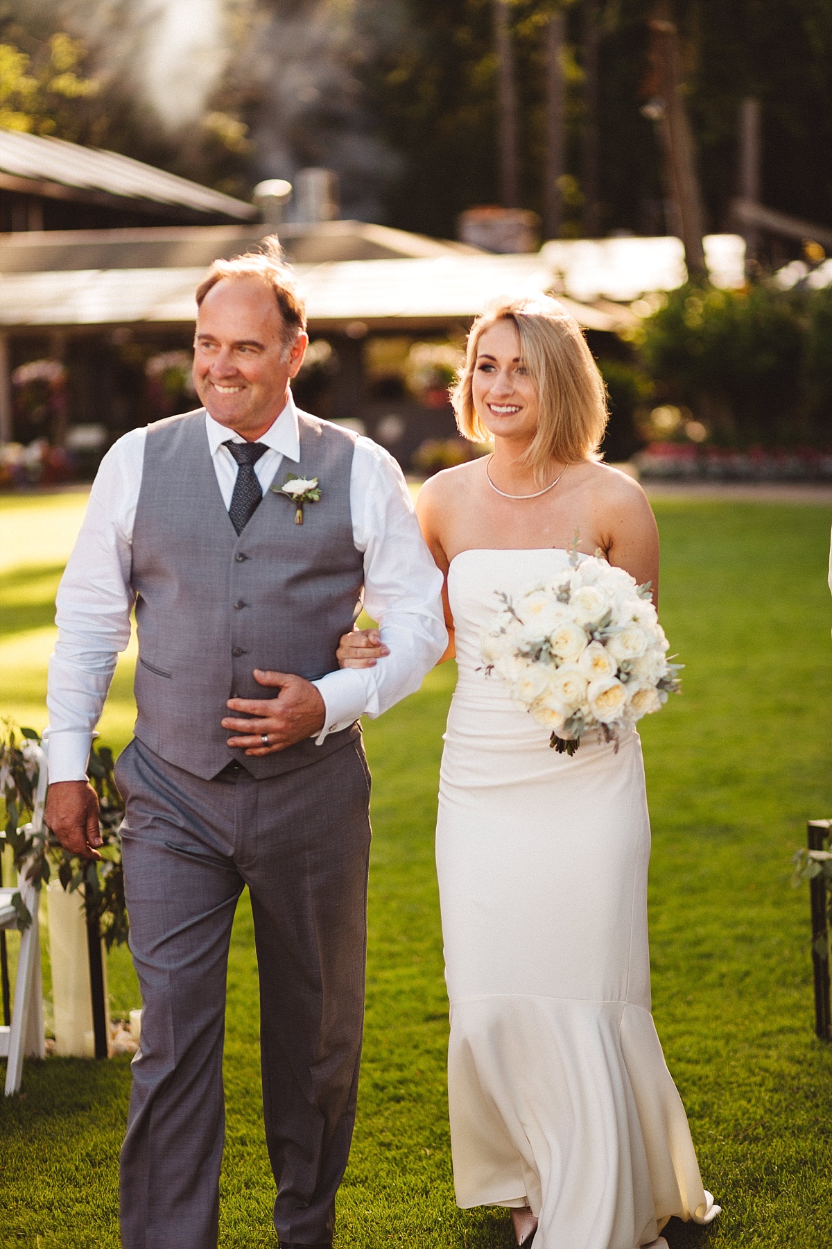 Walking down the aisle at Kiana Lodge