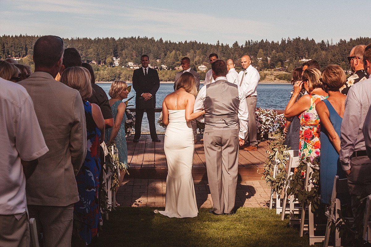 Walking down the aisle at Kiana Lodge