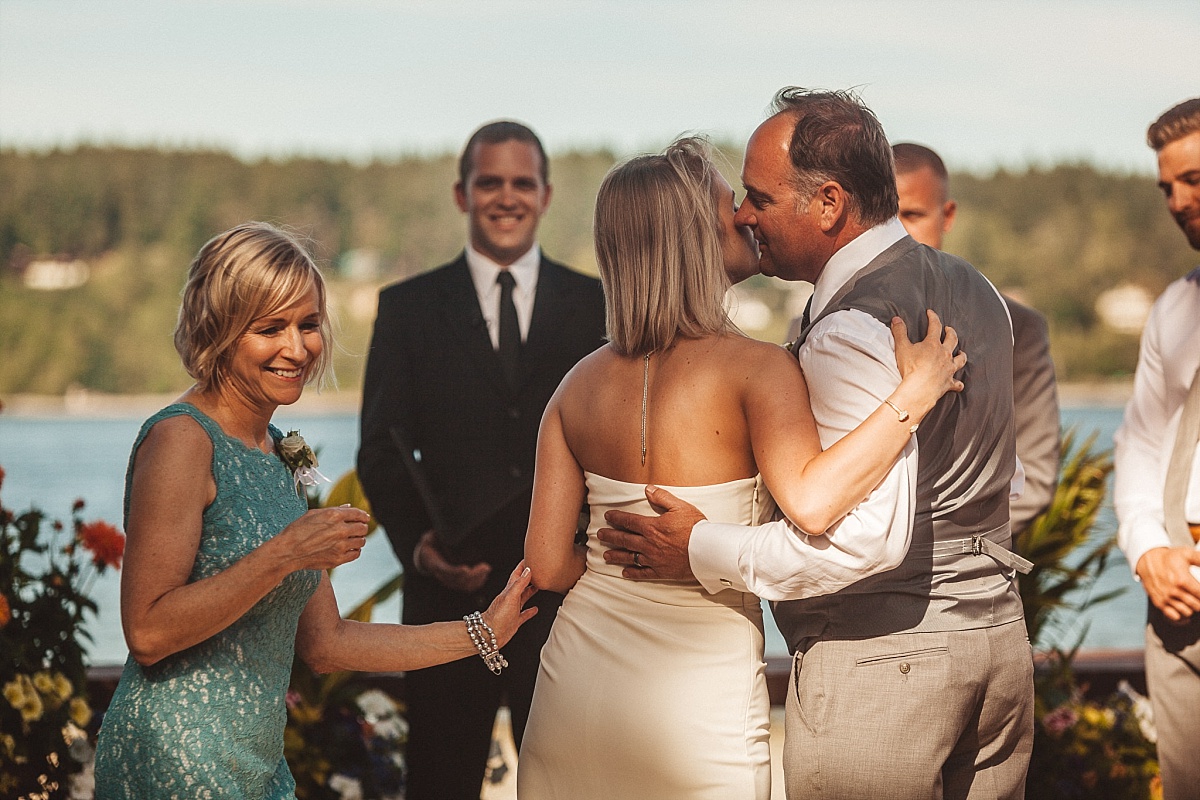 Walking down the aisle at Kiana Lodge