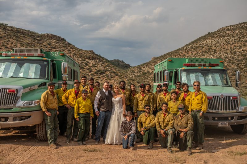 Dalton Hotshots Team with the Bride and groom