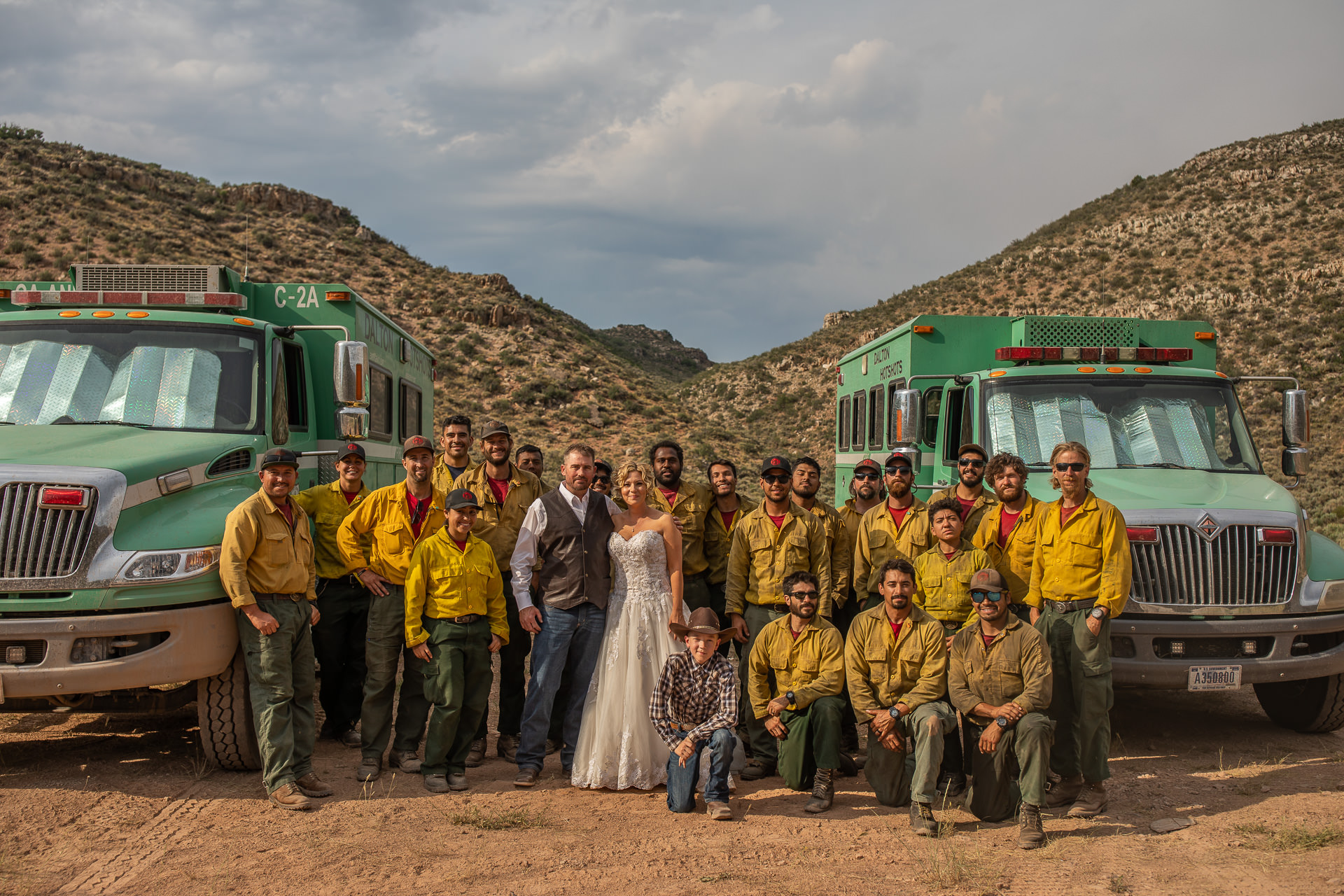 Hotshot Heroes with Bride and Groom