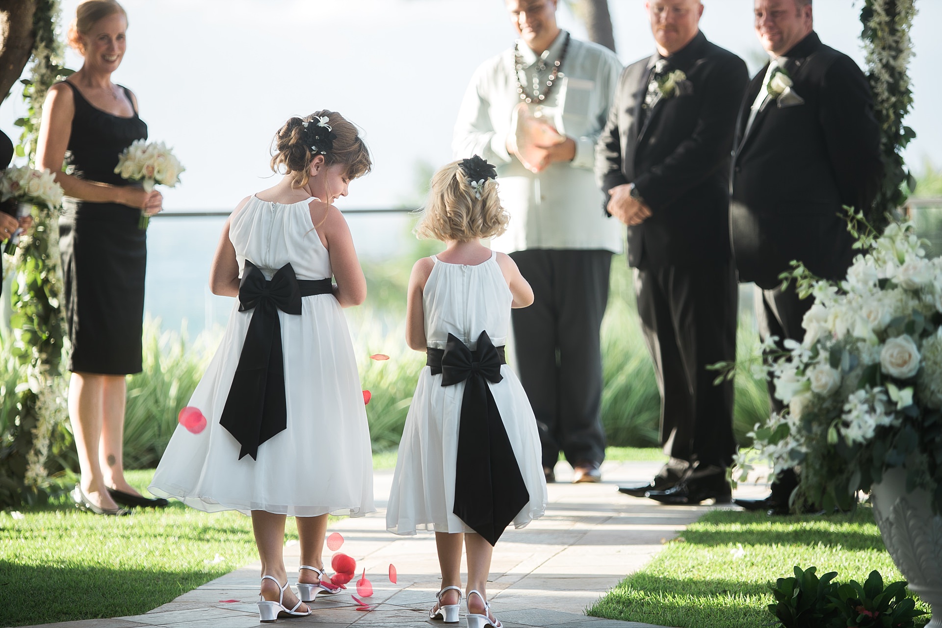 Maui Wedding Four Seasons Resort Girls Walking Down the Aisle