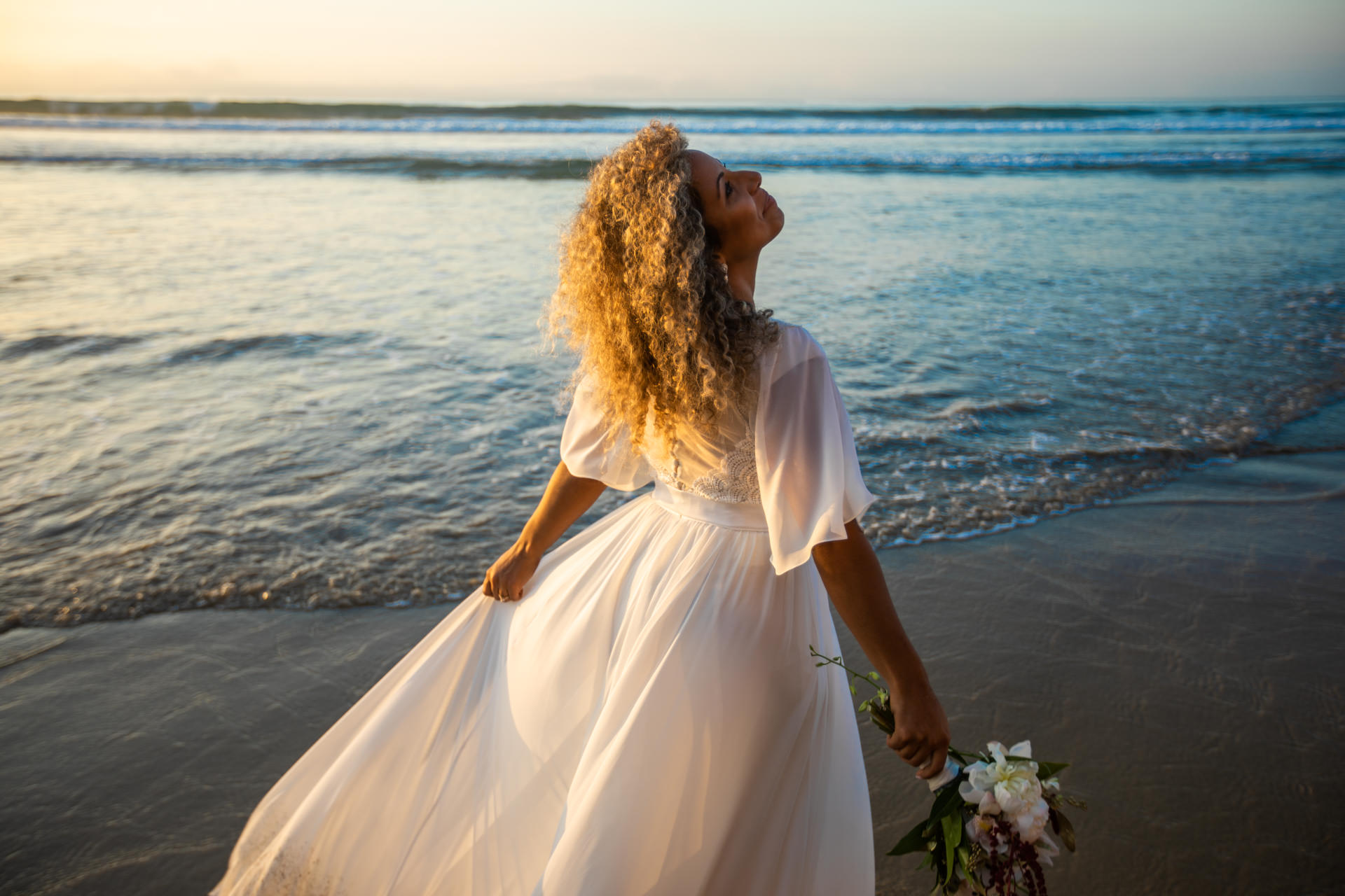 Gerusa Bridal Portrait La Jolla San Diego Beach Wedding Sunset by Faces Photography