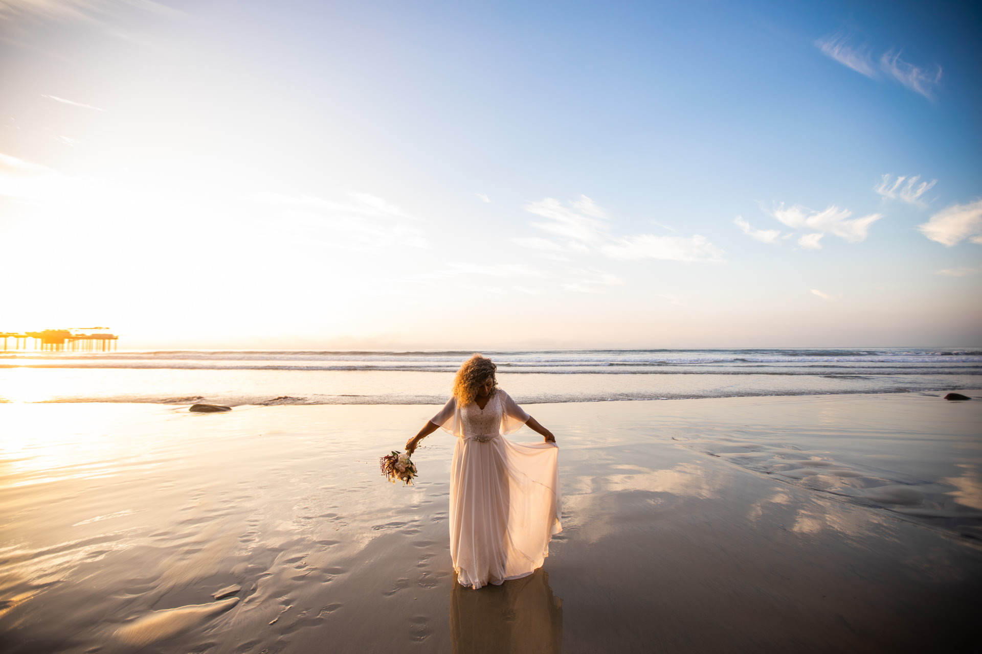 Gerusa Bridal Portrait La Jolla San Diego Beach Wedding Sunset by Faces Photography