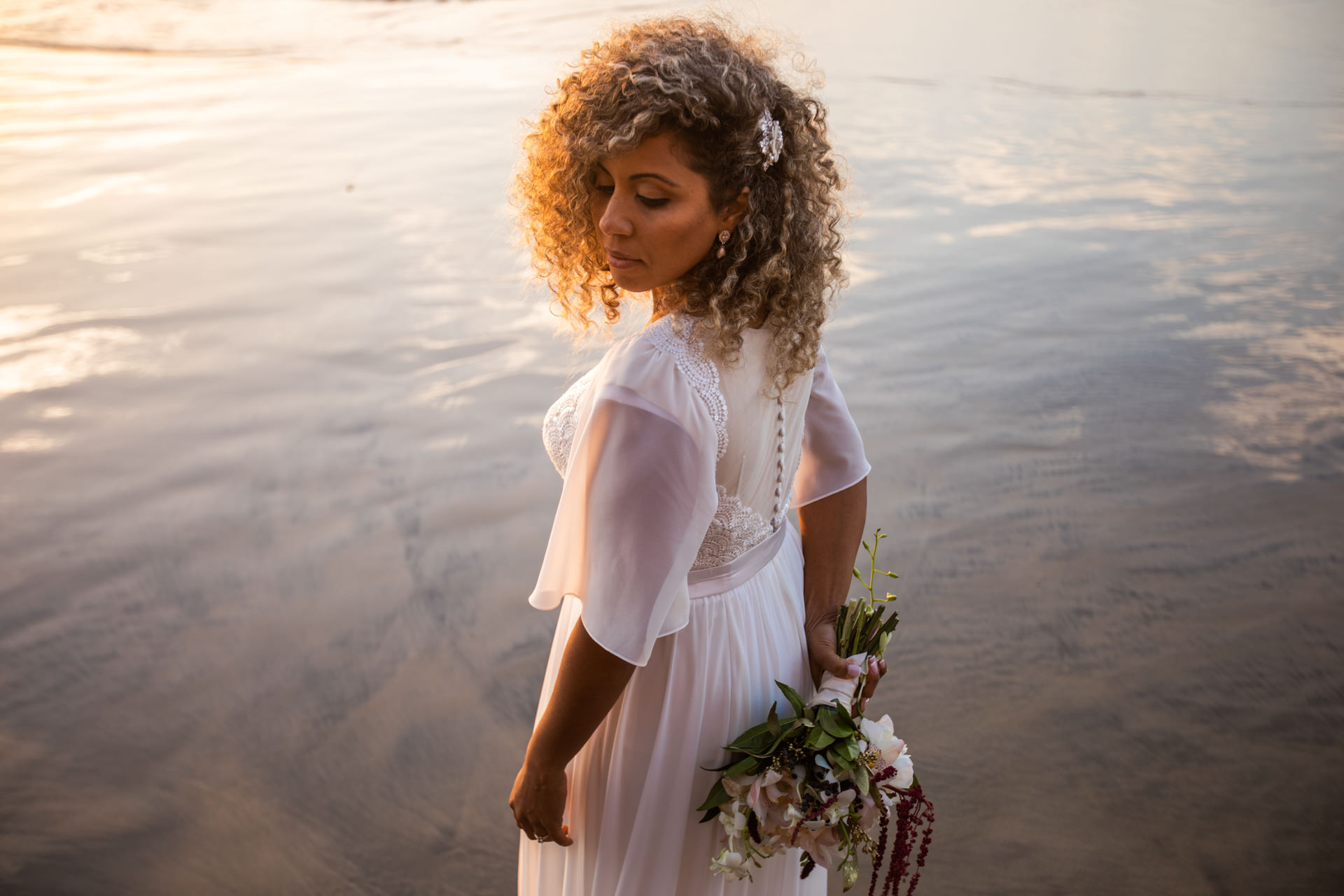 Gerusa Bridal Portrait La Jolla San Diego Beach Wedding Sunset by Faces Photography