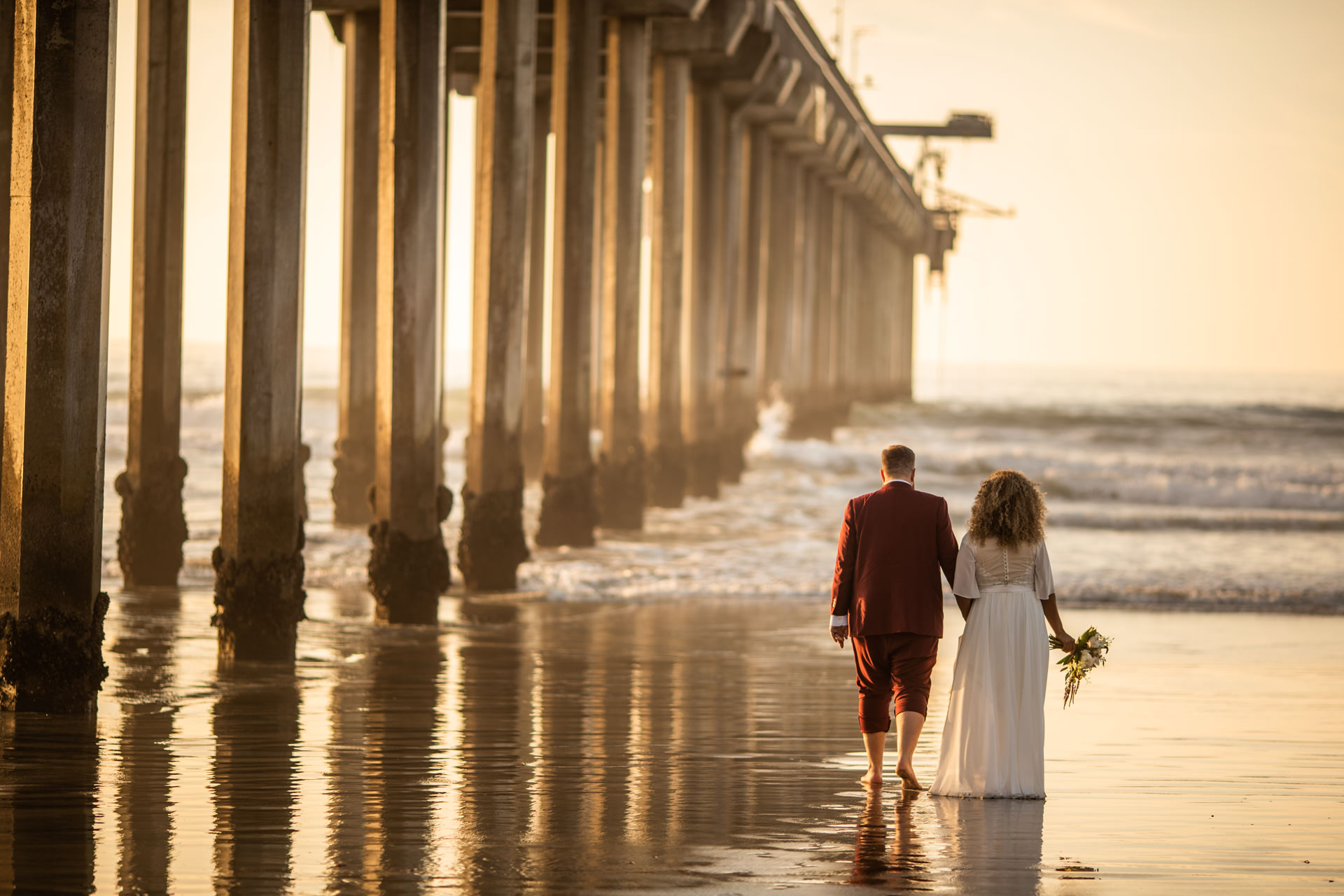 San Diego Beach Wedding Scripps Pier Faces Photography