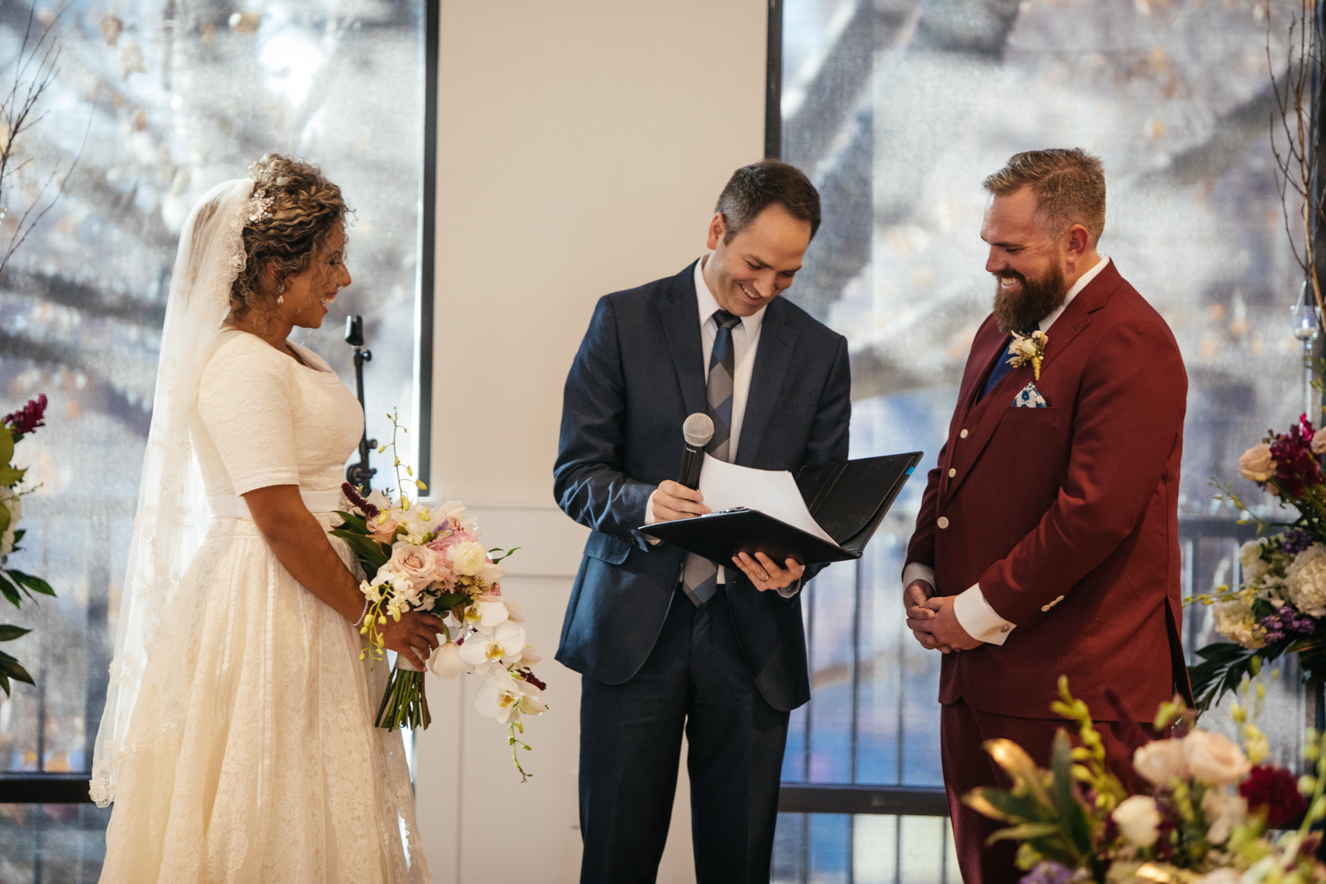 Gerusa Eric The Falls Reception Center wedding ceremony