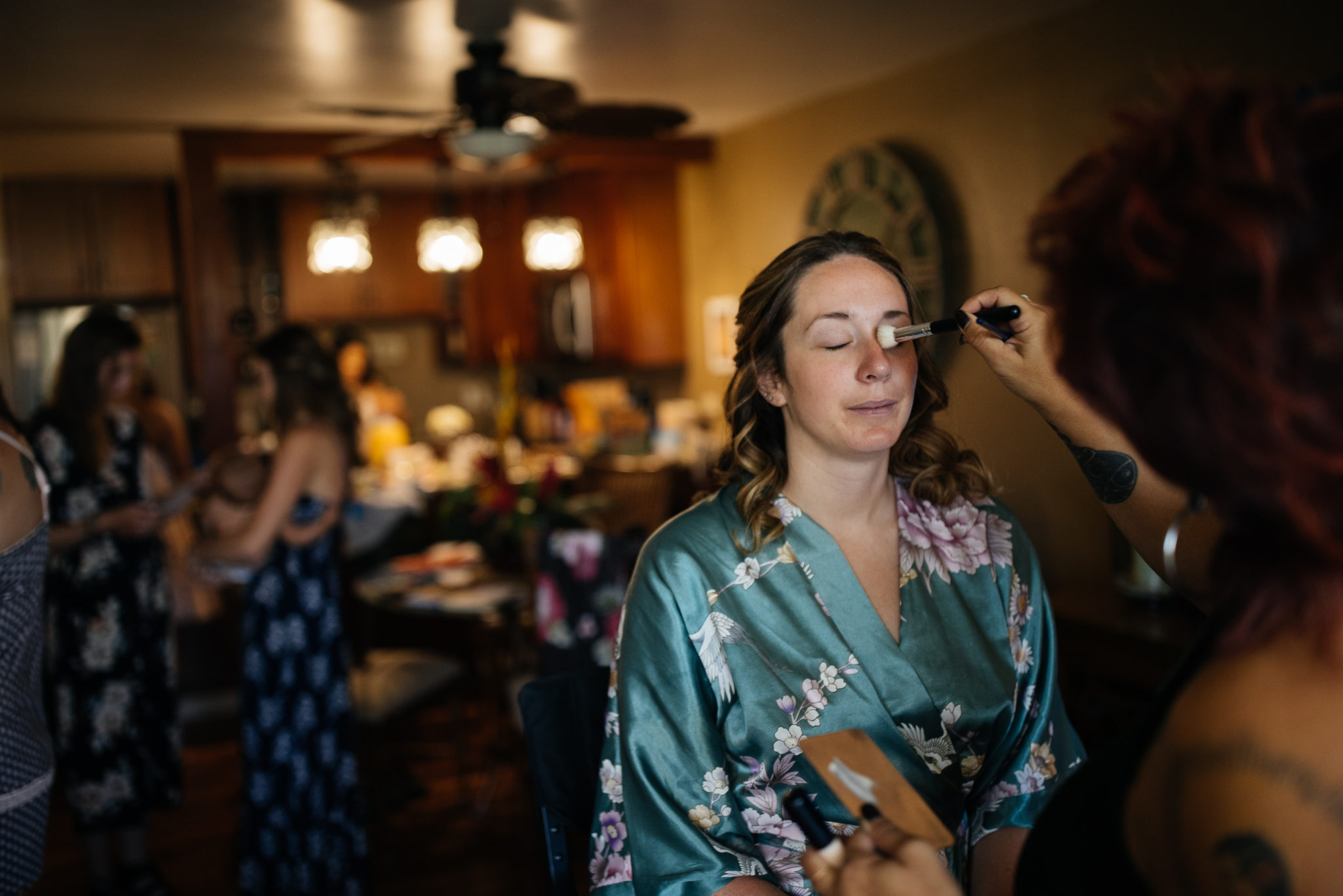 Bride Getting Ready Maui Hawaii Wedding