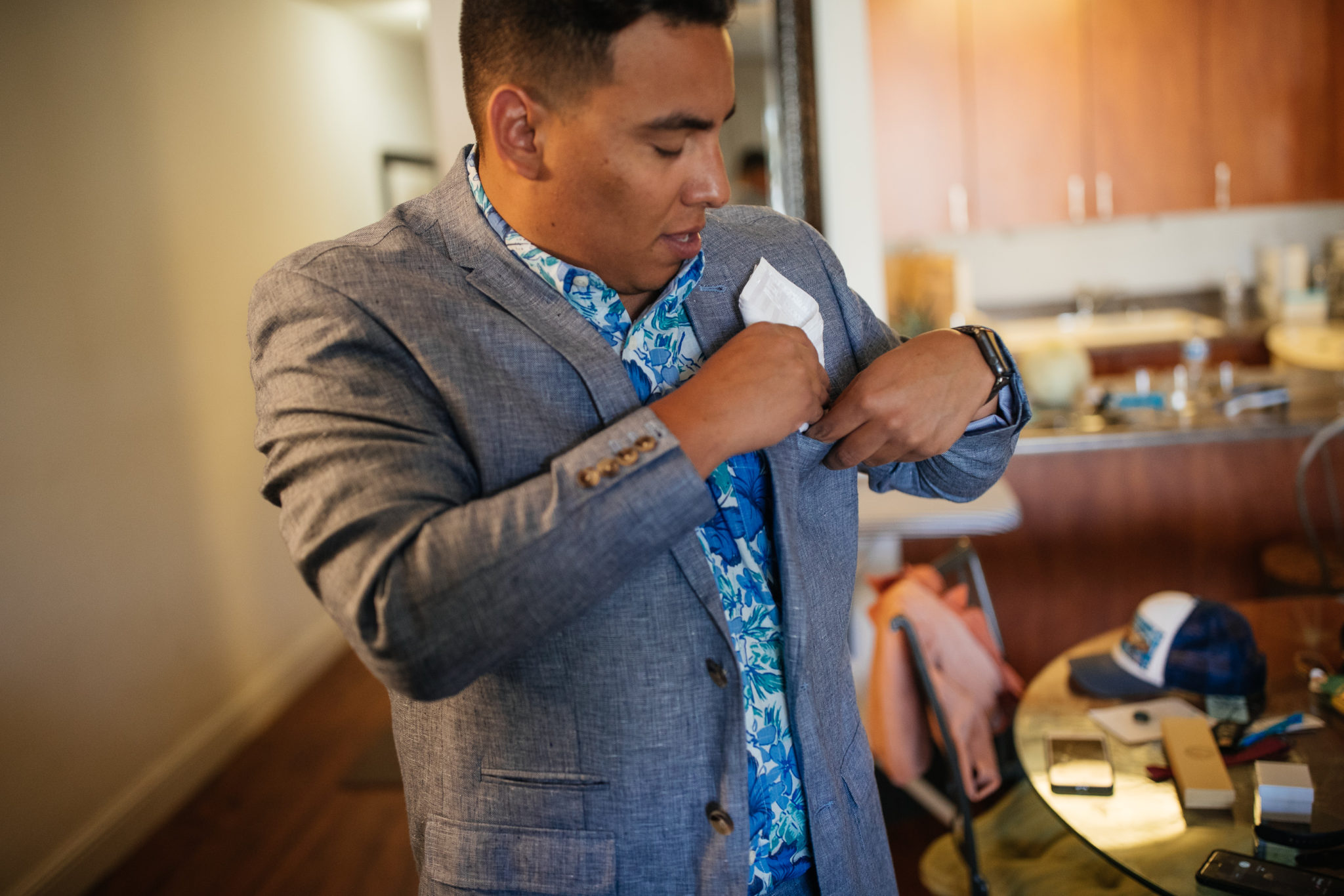 Groom Getting Ready Maui Hawaii Wedding