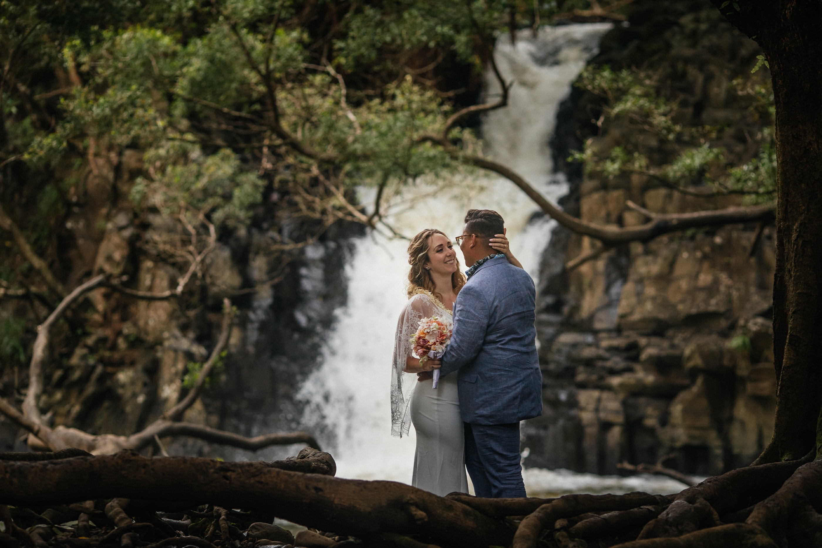 Twin Falls Maui Waterfall Wedding