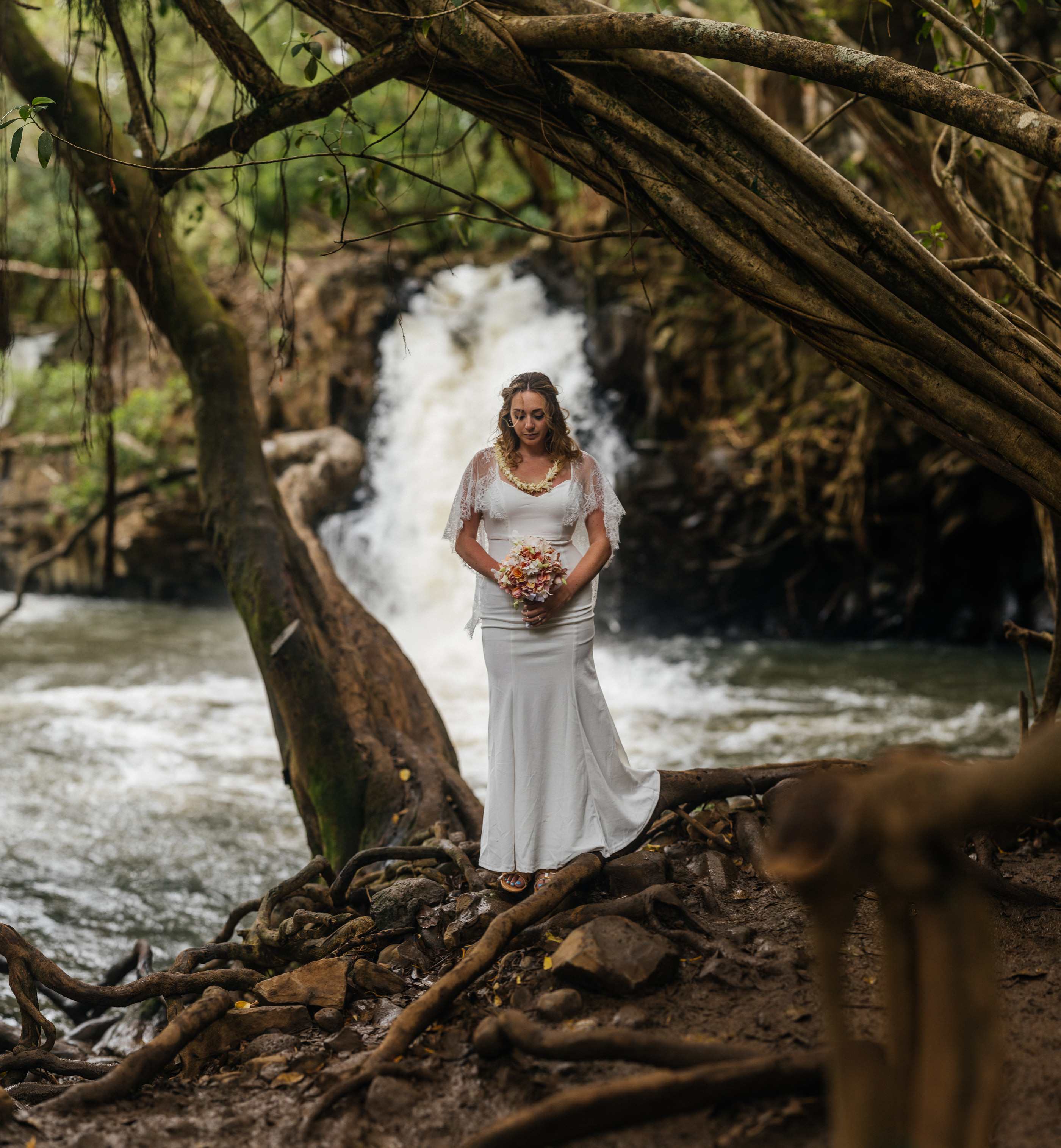 Twin Falls Maui Waterfall Wedding
