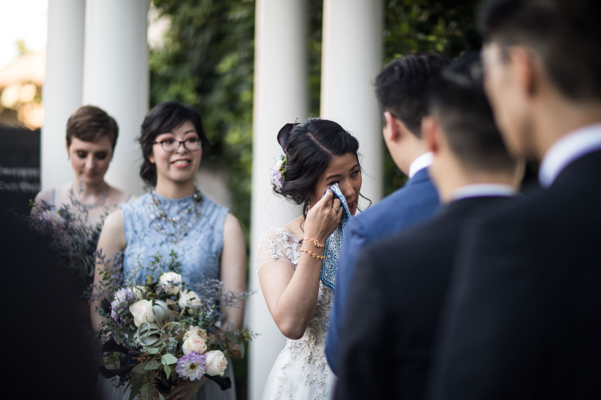 Newport Beach bride crying