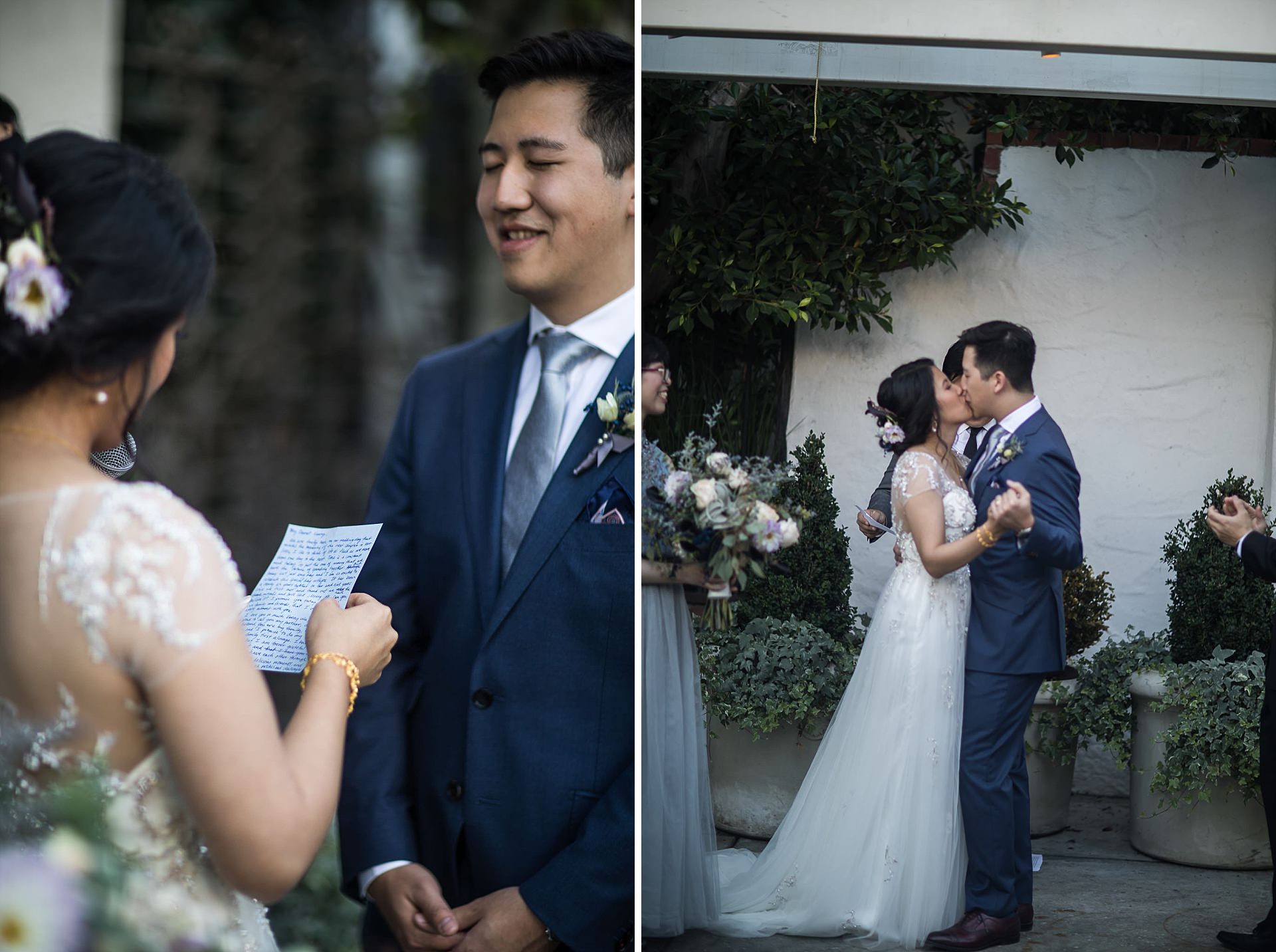 Newport Beach Wedding First Kiss