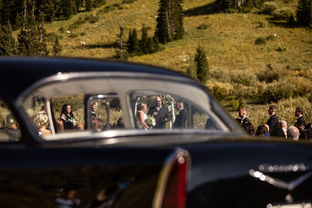 Bride and groom at the alter