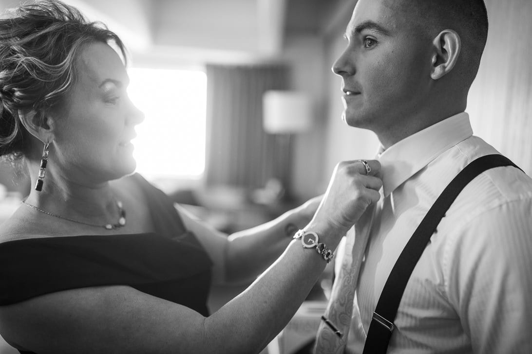 Helping the groom get ready