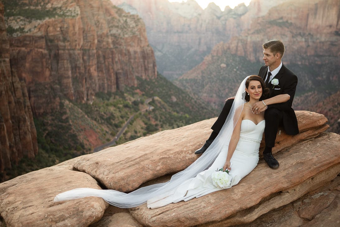 Wedding Portraits on Canyon Overlook Zion