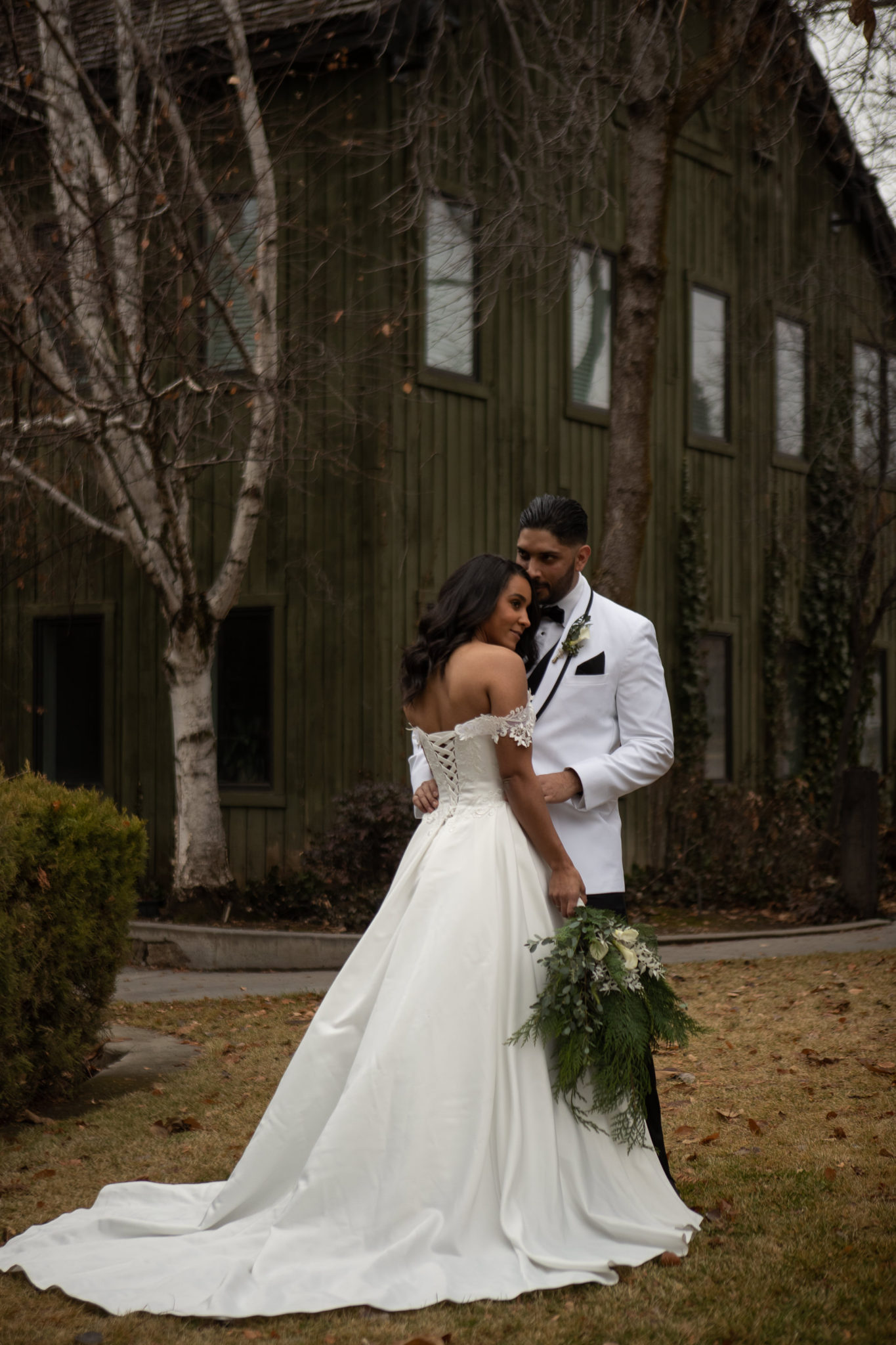 First Look Photos Winter Wedding