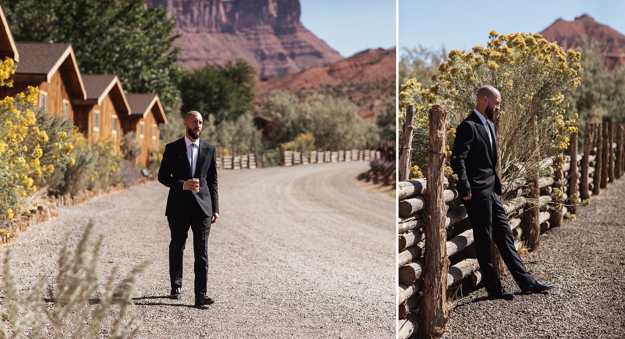 Groom Portraits at Red Cliffs Lodge Moab Utah