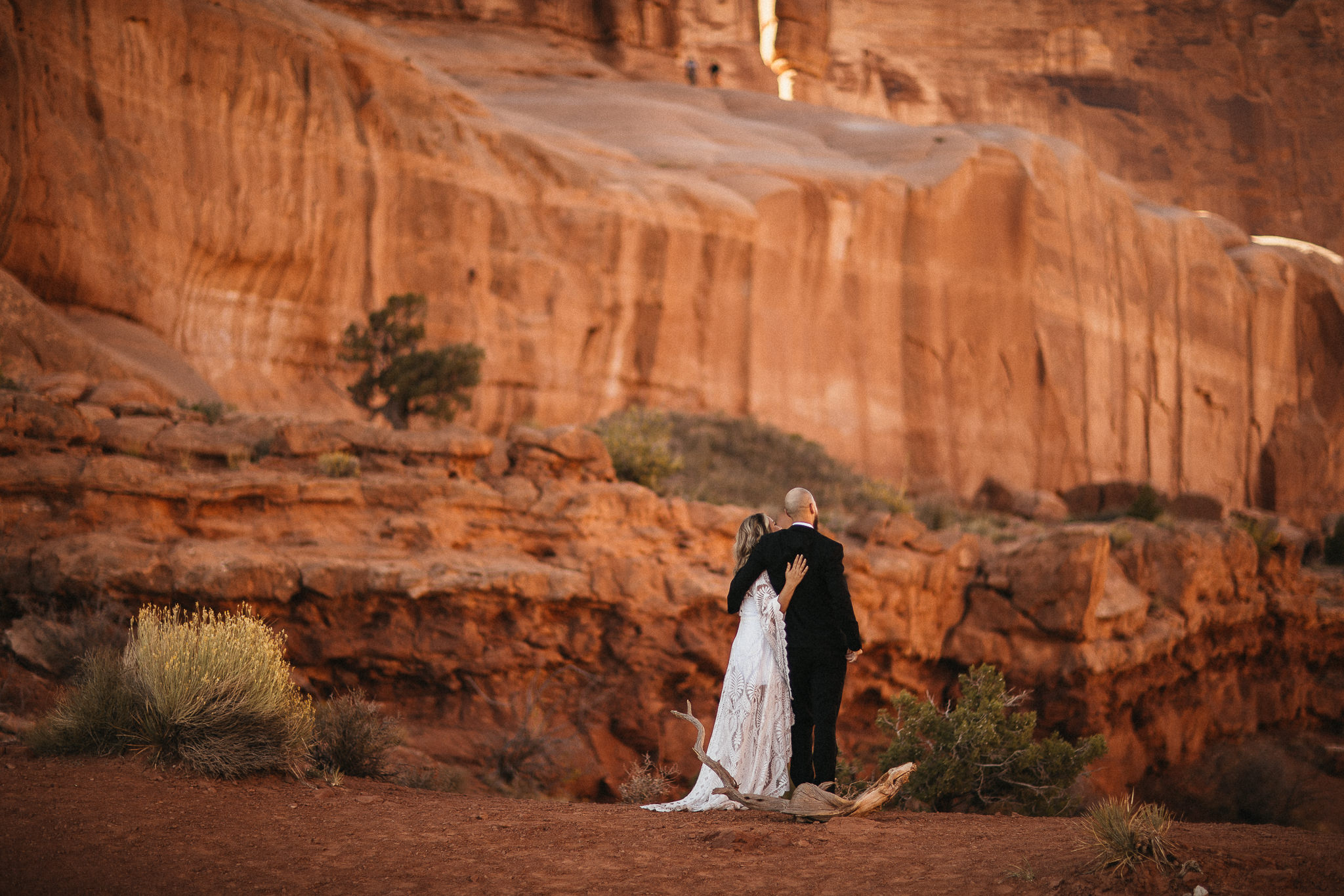 Bride and Groom in Arches National Park