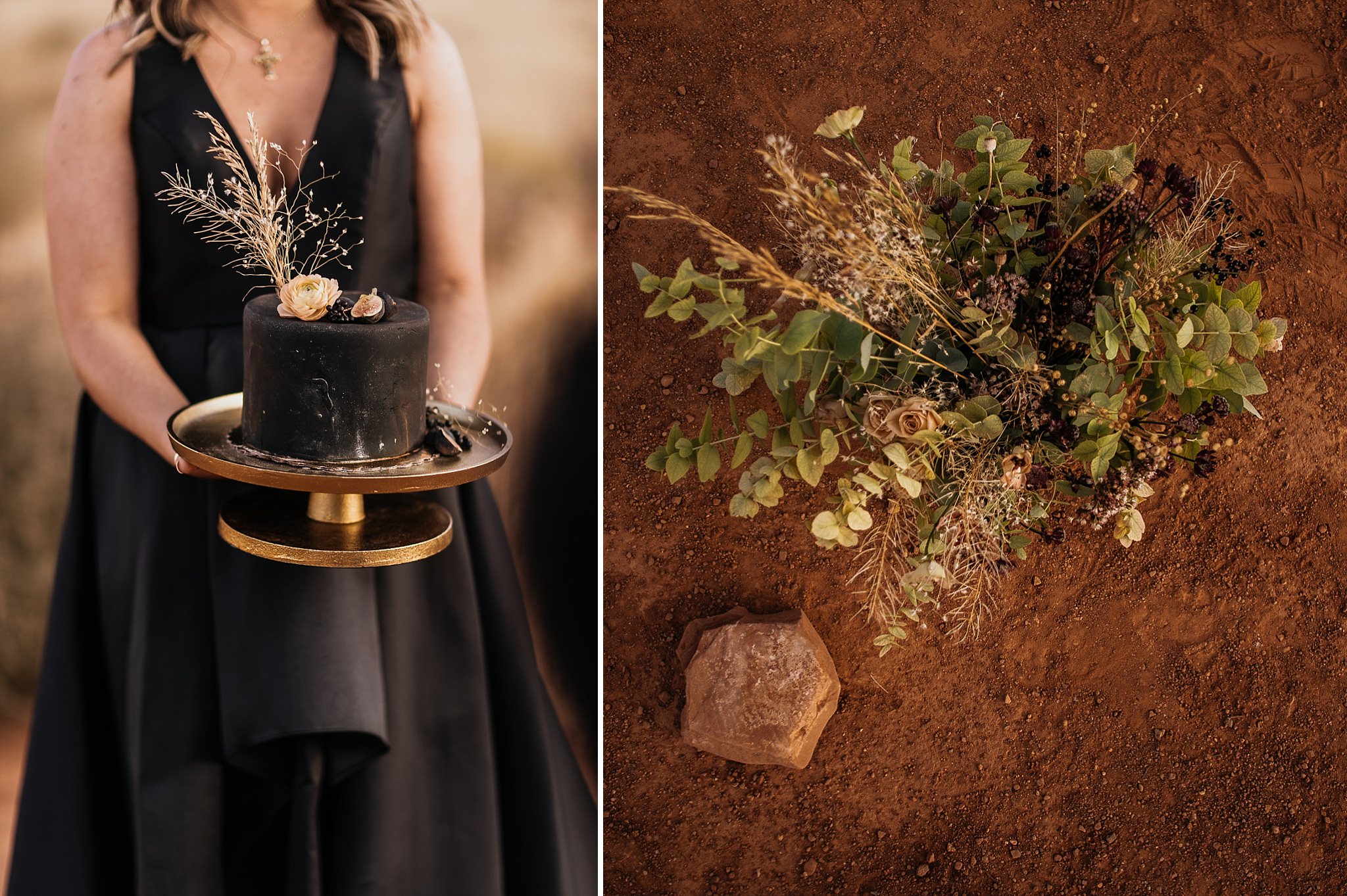 Wedding Cake and Floral Bouquet in Moab Utah