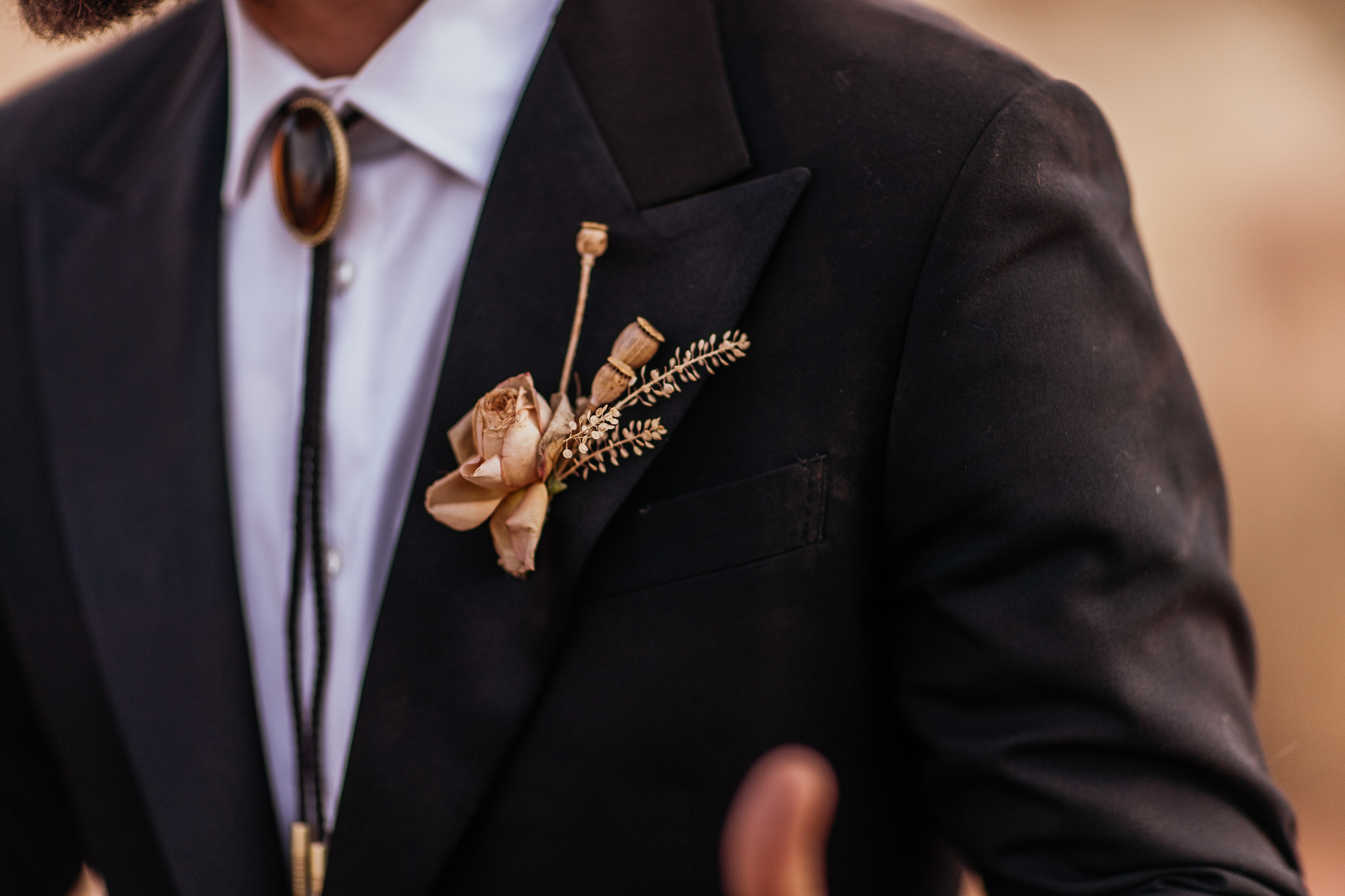 Groom Boutonniere Moab Elopement