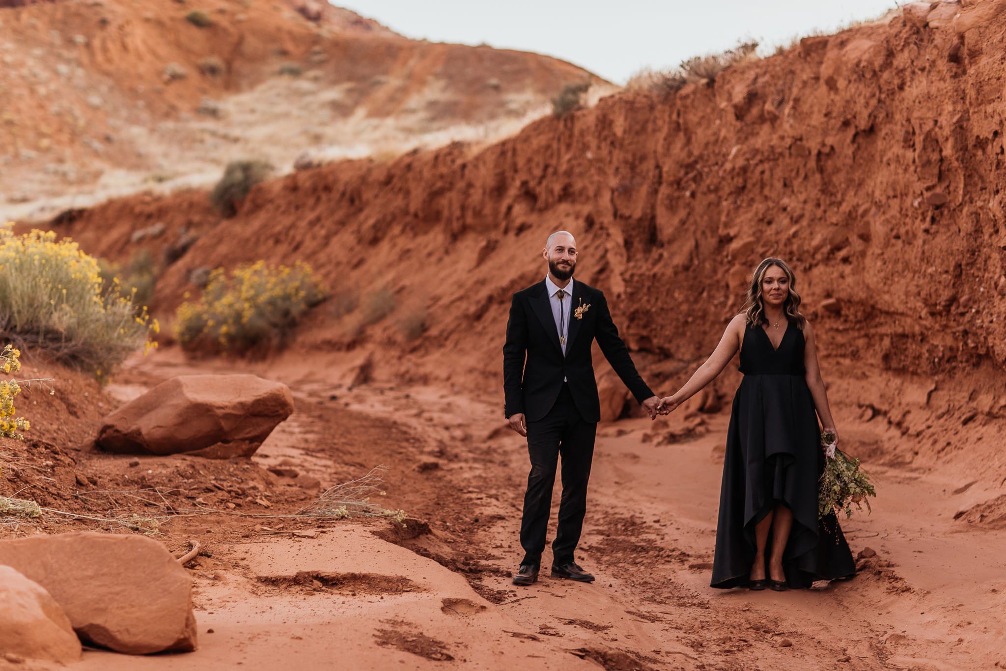 Bride and Groom Formal Portraits Near Castleton Town