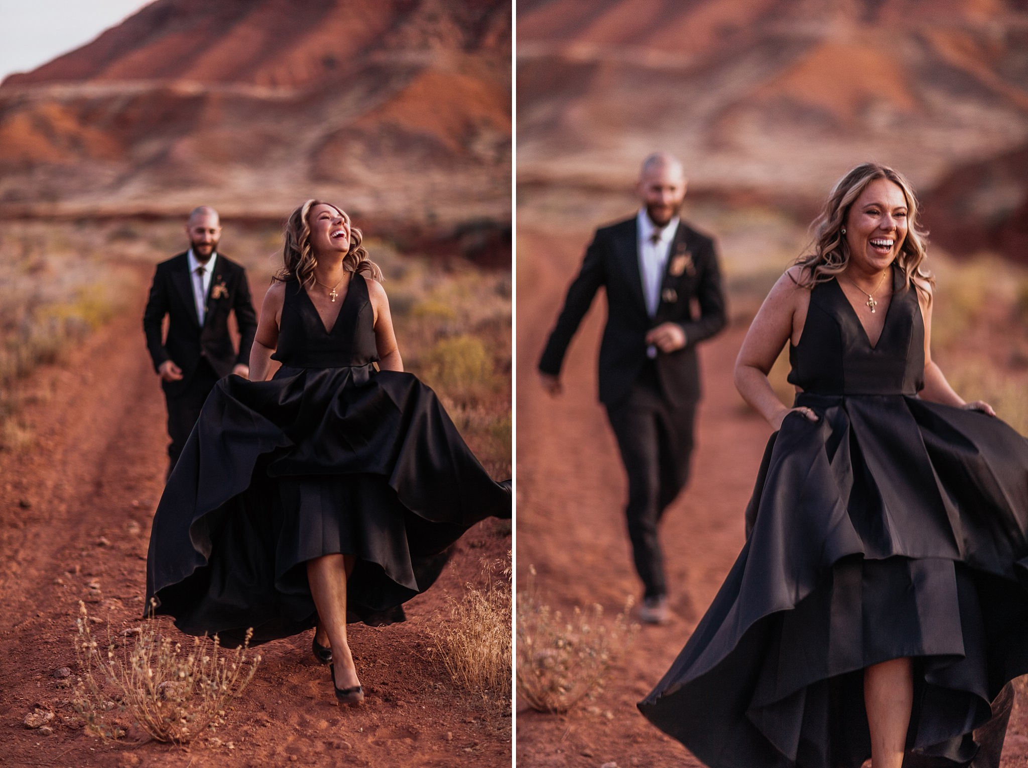 Bride and Groom Formal Portraits Near Castleton Town