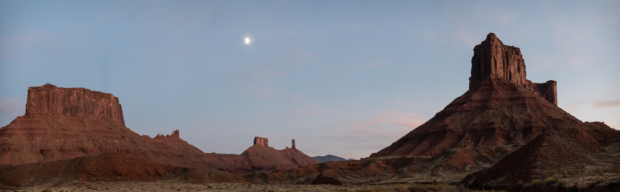 Landscape Photo of Moon over Castleton Tower