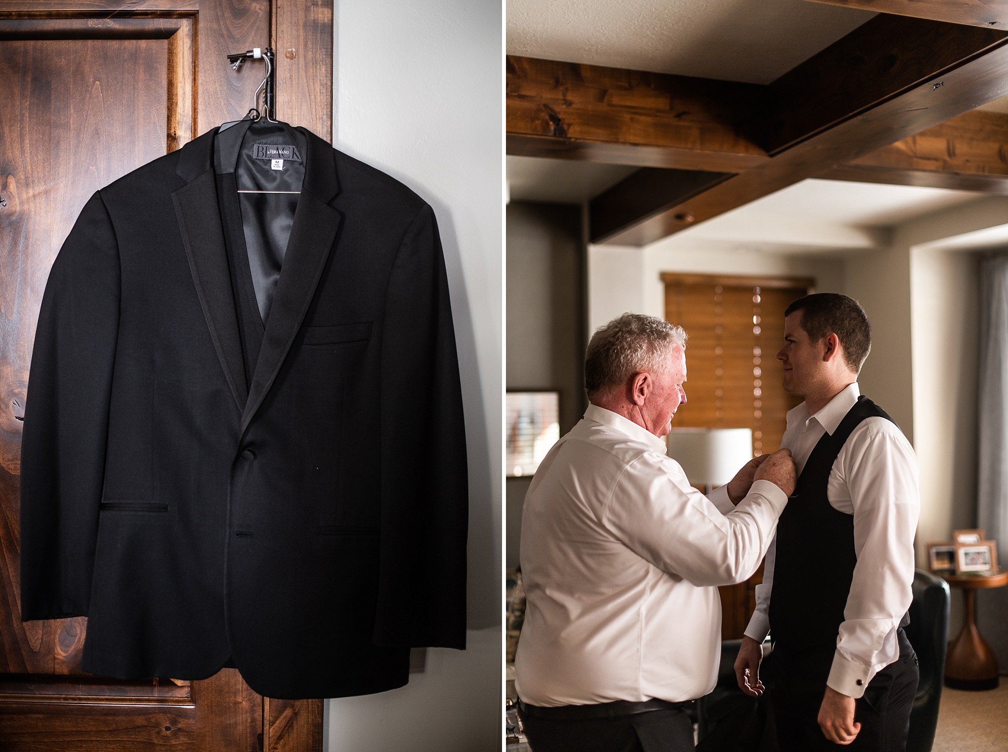 Groom Getting Ready for Wedding with Dad