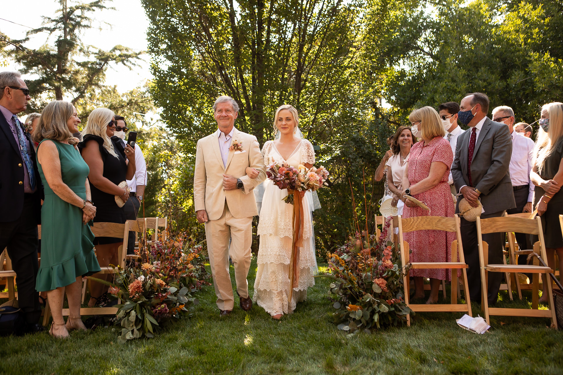 Father and Bride walk down aisle