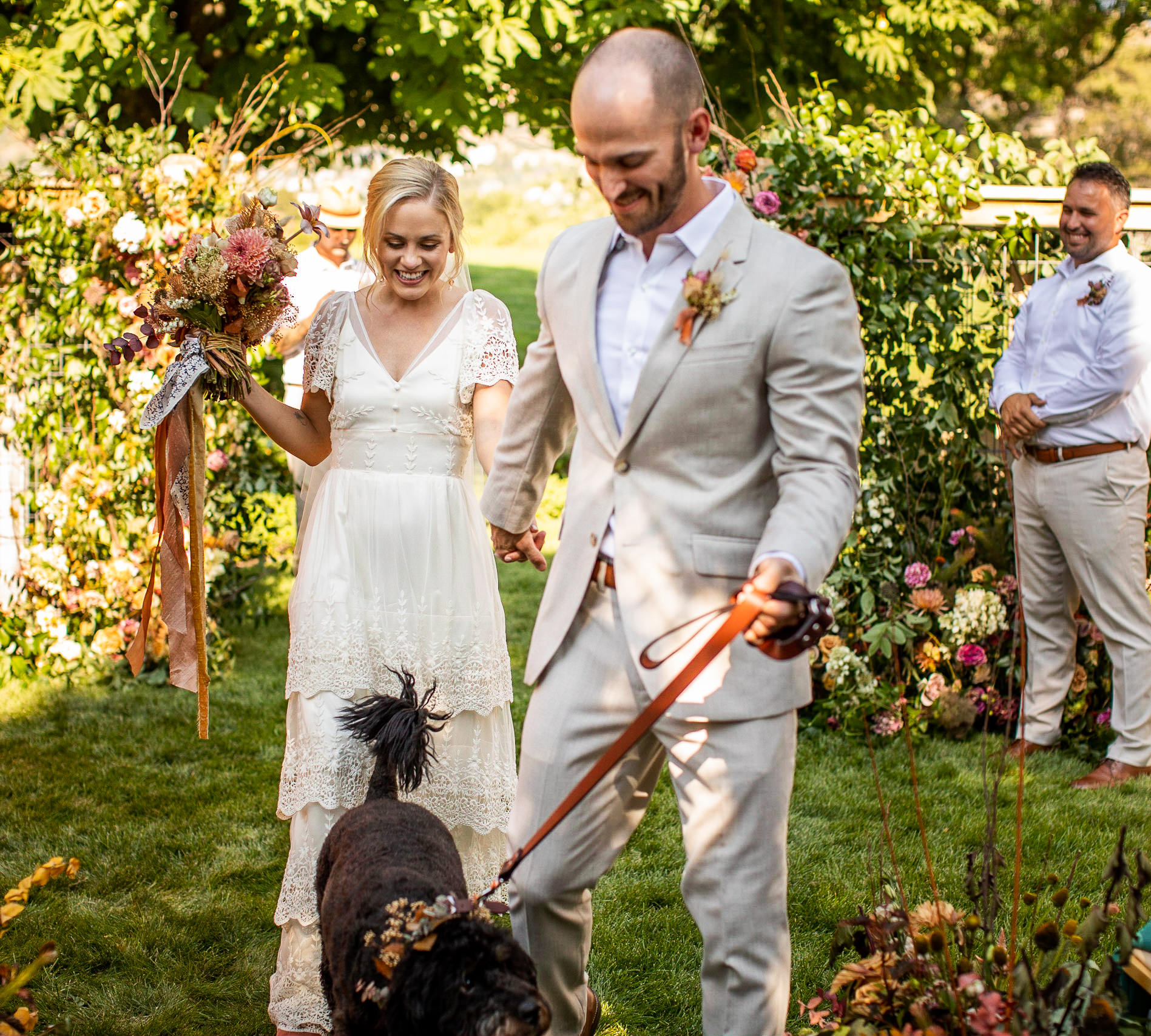 Bride and Groom Walk down aisle together