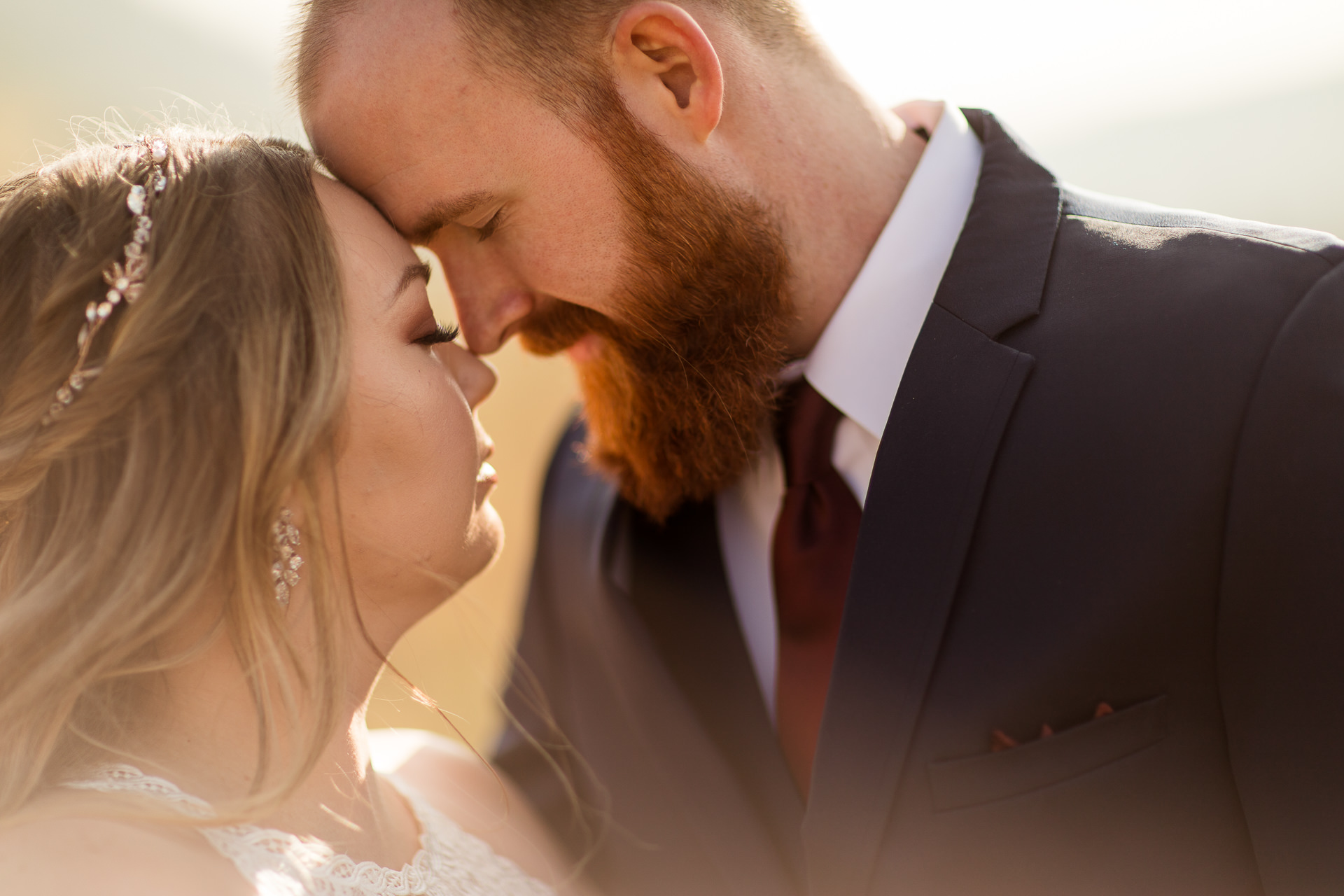 Bride and Groom Share Intimate Moment