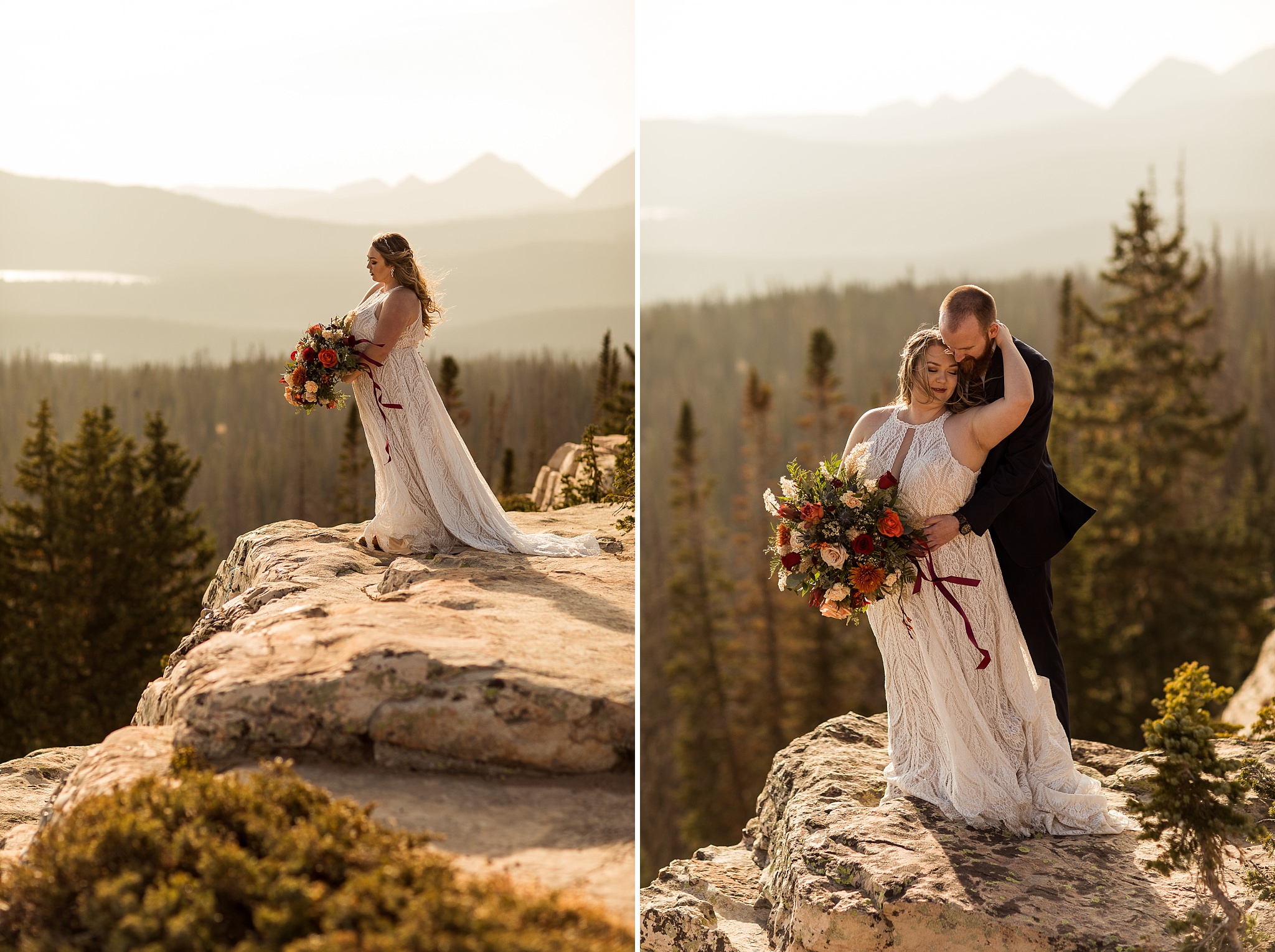 Wedding Portraits on a Cliff