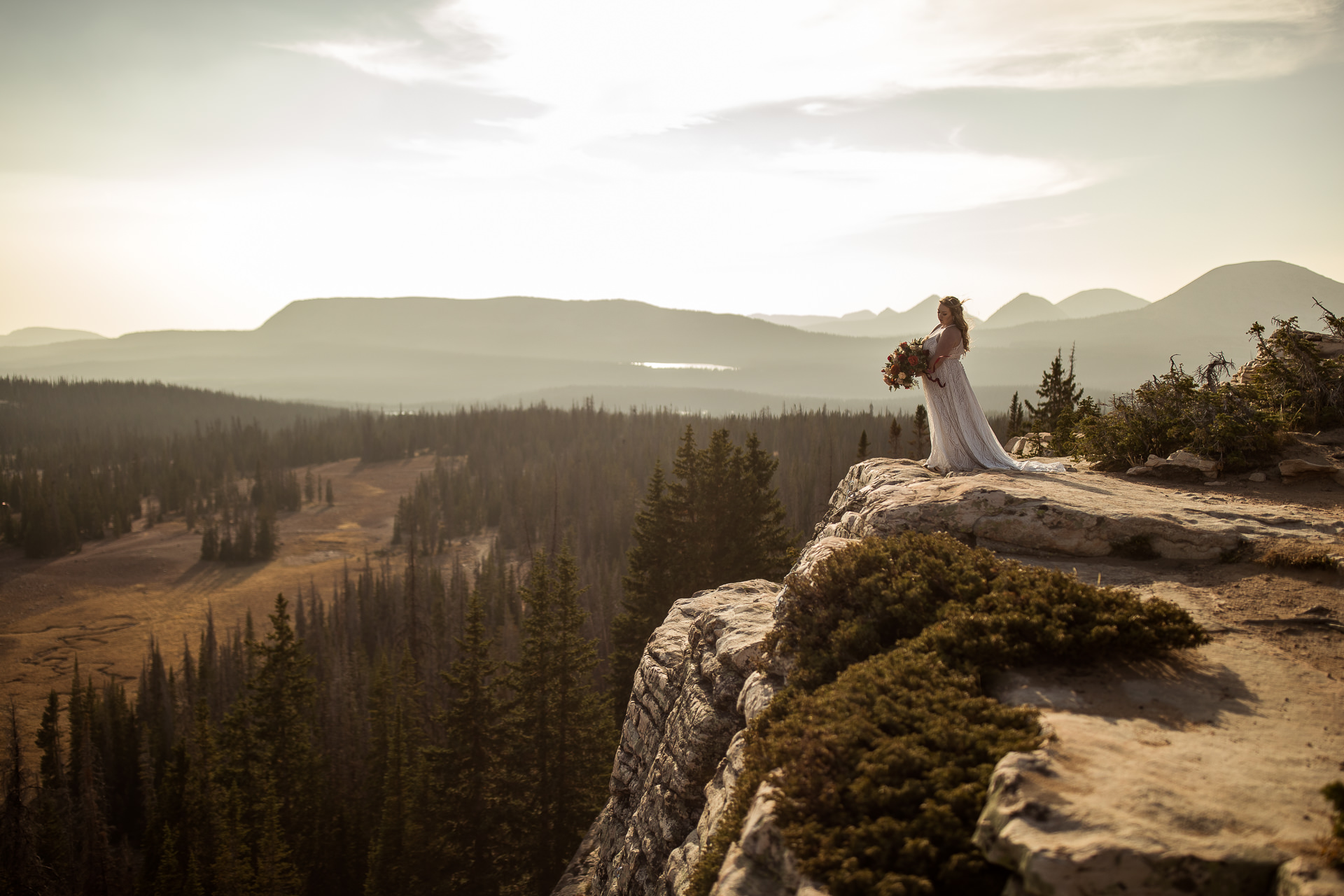 Bridal Portraits on a Cliff