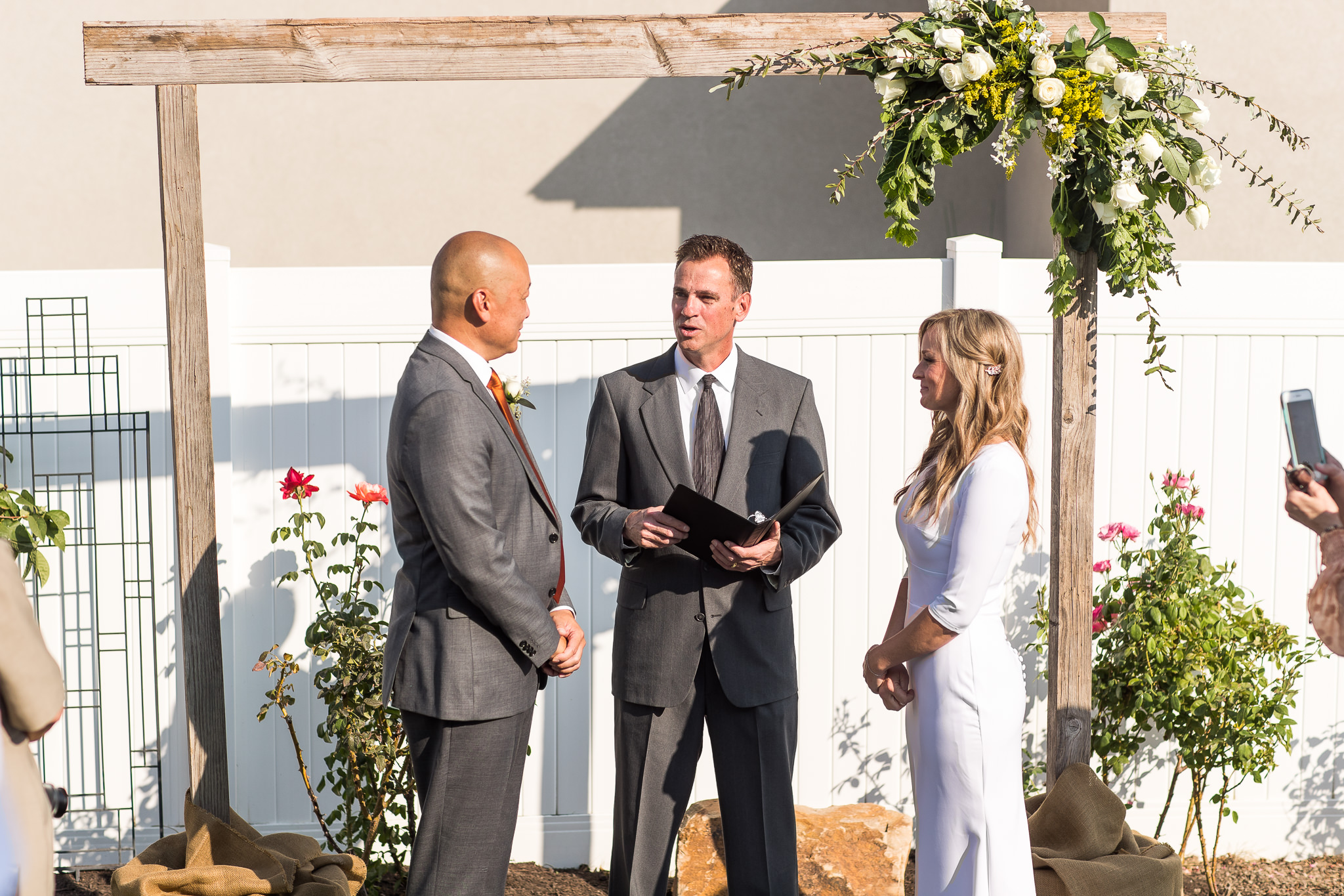 Bride and Groom at Alter