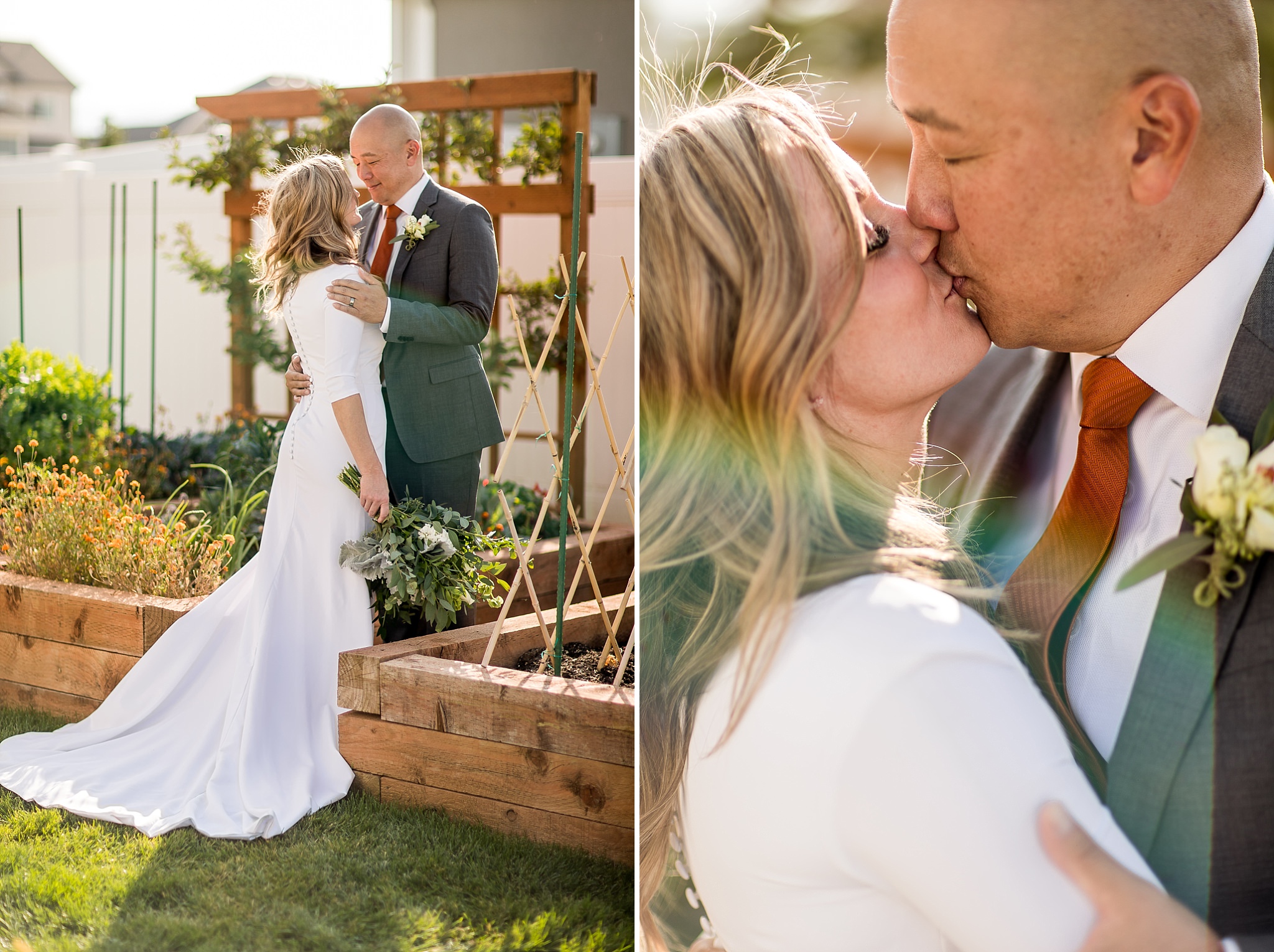 Bride and Groom Kiss