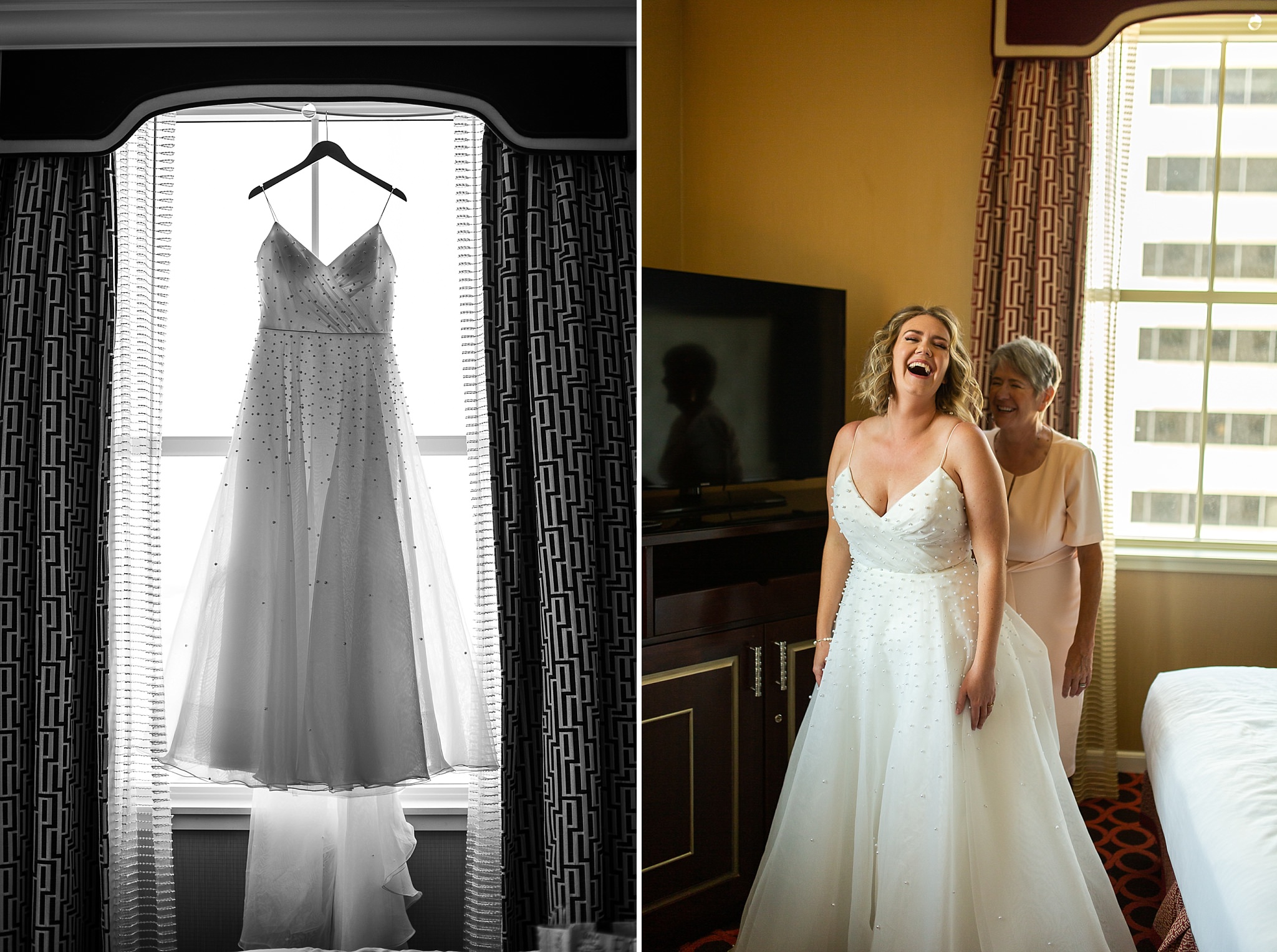 Bride gets ready Hotel Monaco