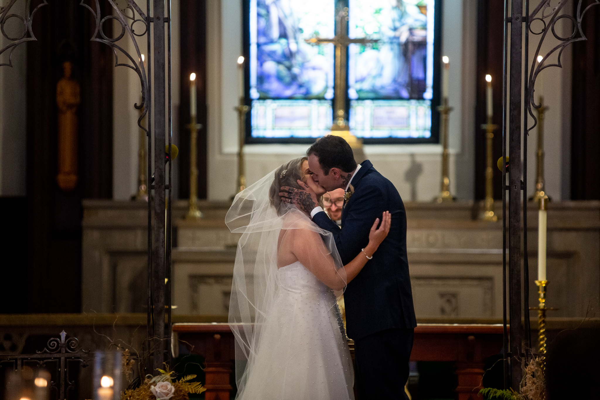 First Kiss at Wedding