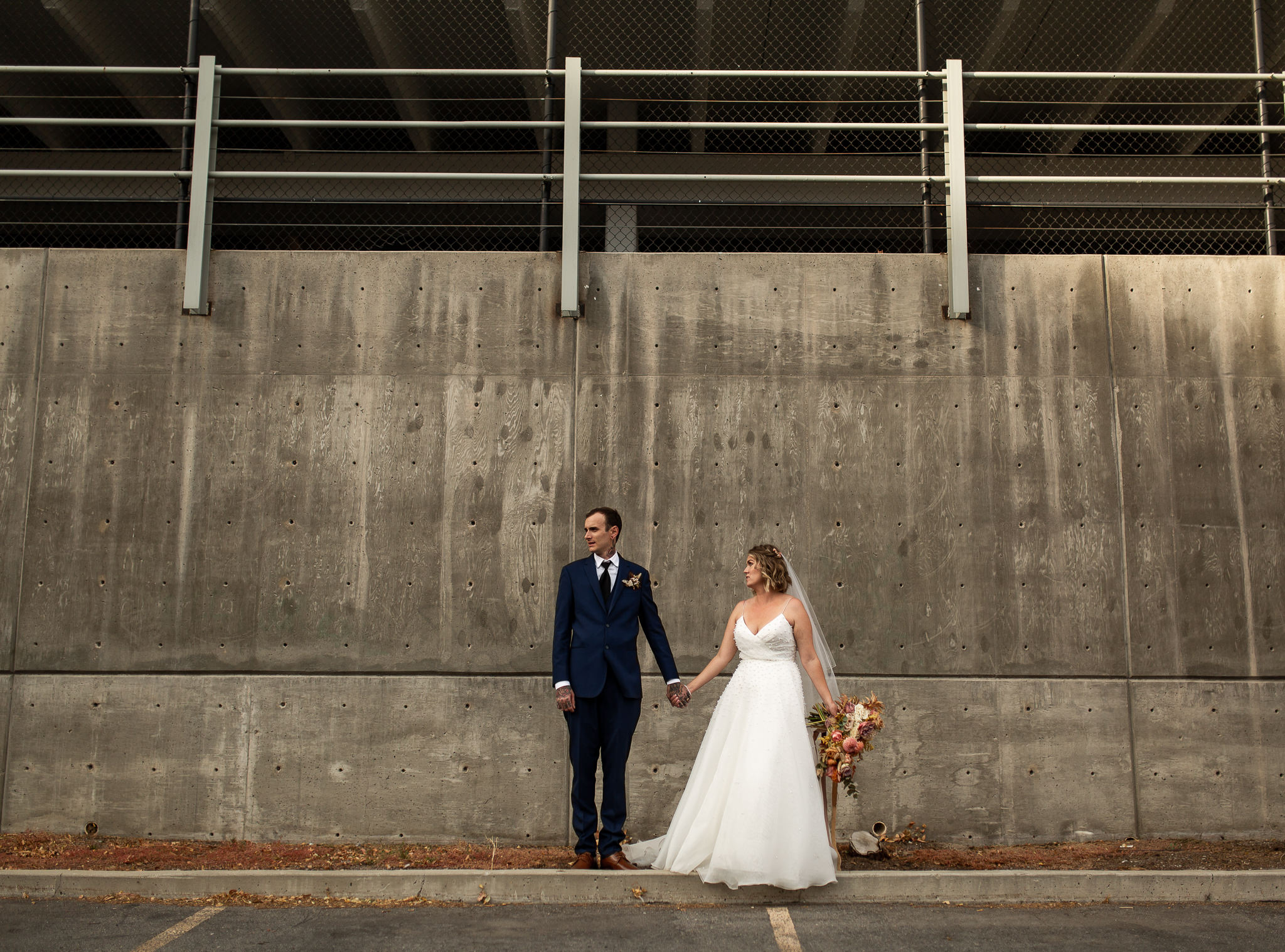 Bride and Groom Portraits Downtown Salt Lake City